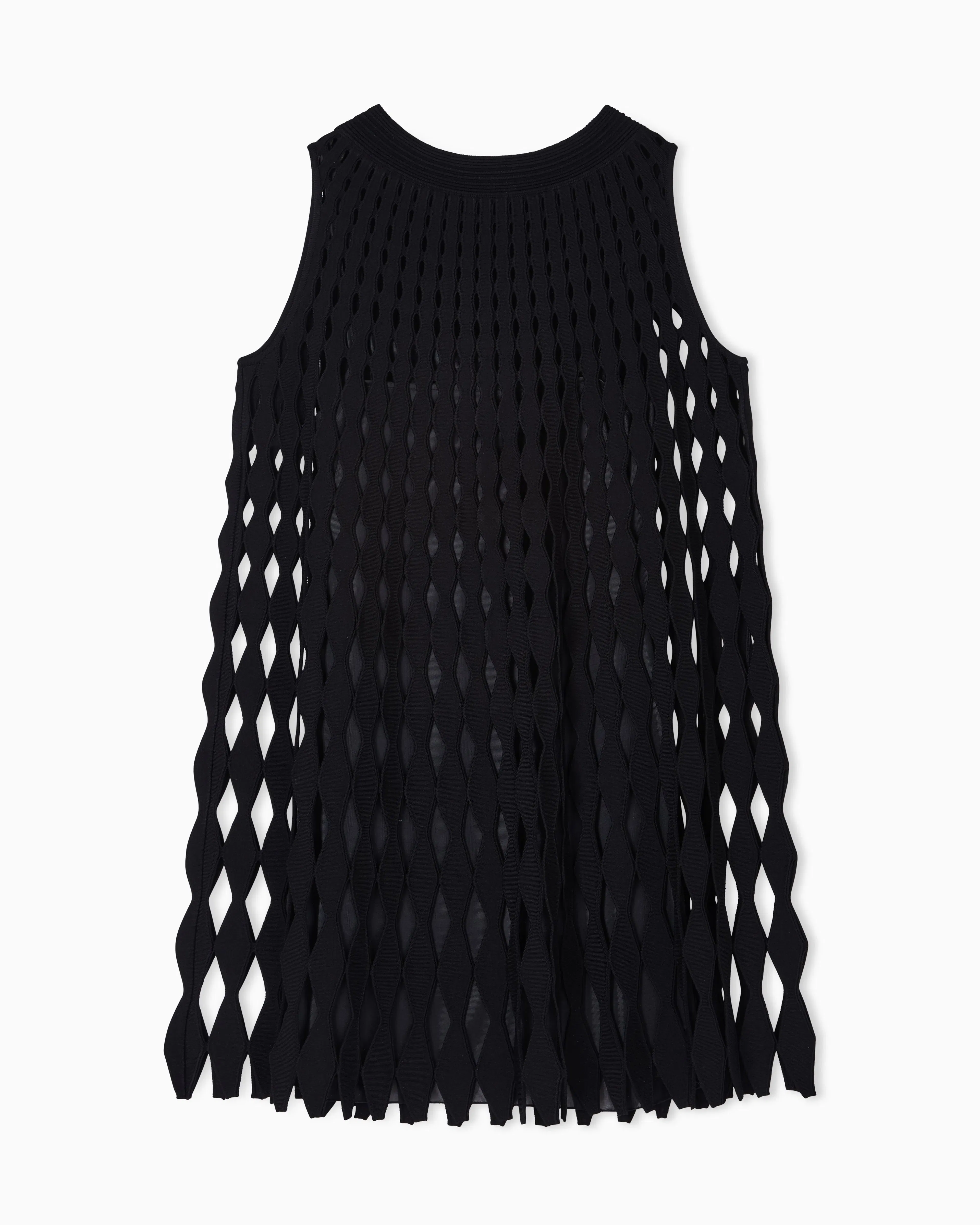 Emporio Armani diamond-patterned openwork-knit dress