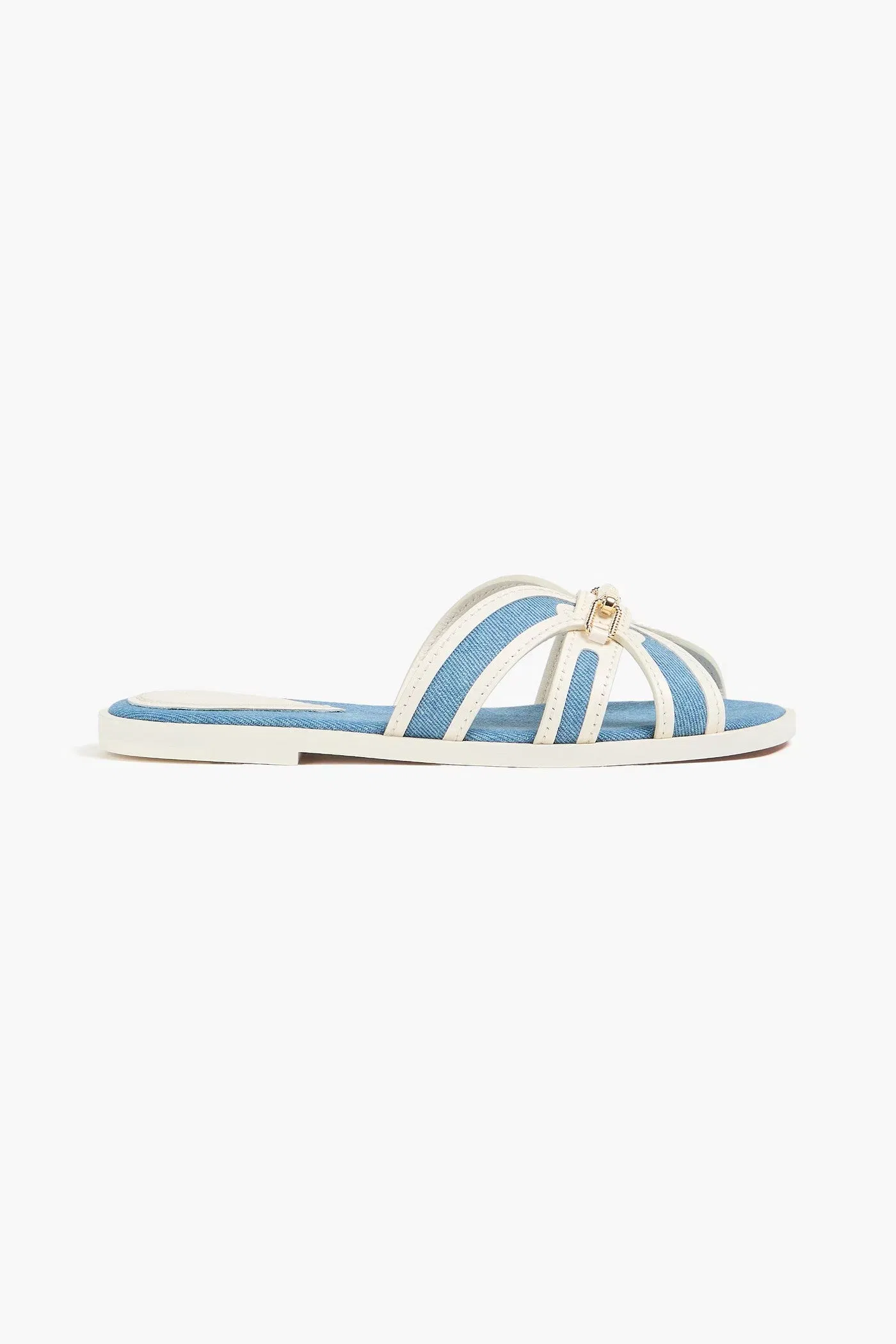 Zimmermann Leather And Denim Sandals Mid Denim Women's
