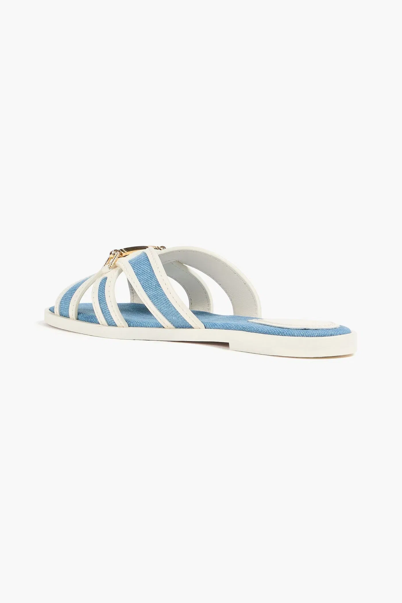 Zimmermann Leather And Denim Sandals Mid Denim Women's