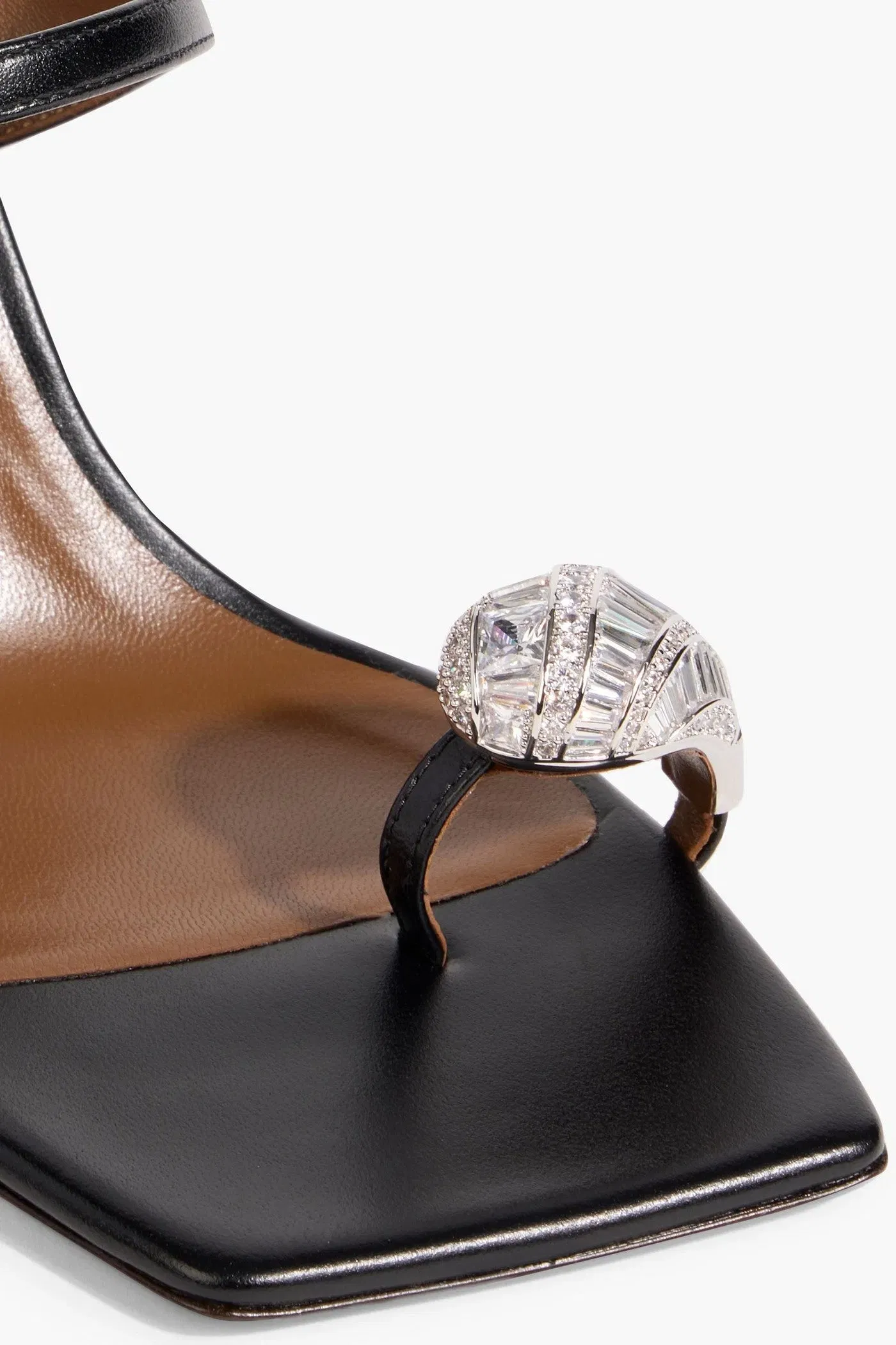 Giuseppe Zanotti Icon Ring 90 Crystal-Embellished Leather Mules Black Women's