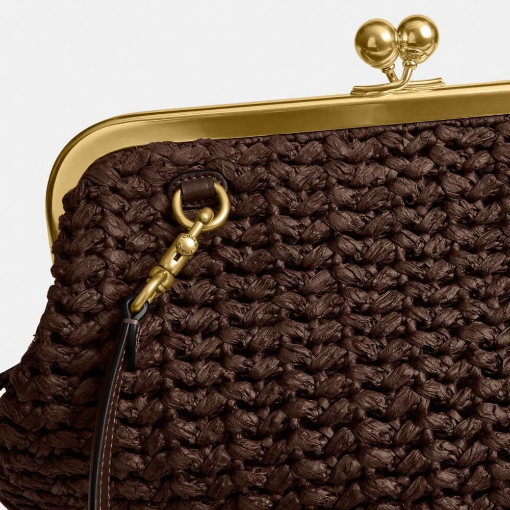 Coach Kisslock Frame Bag 27 in Brass Maple