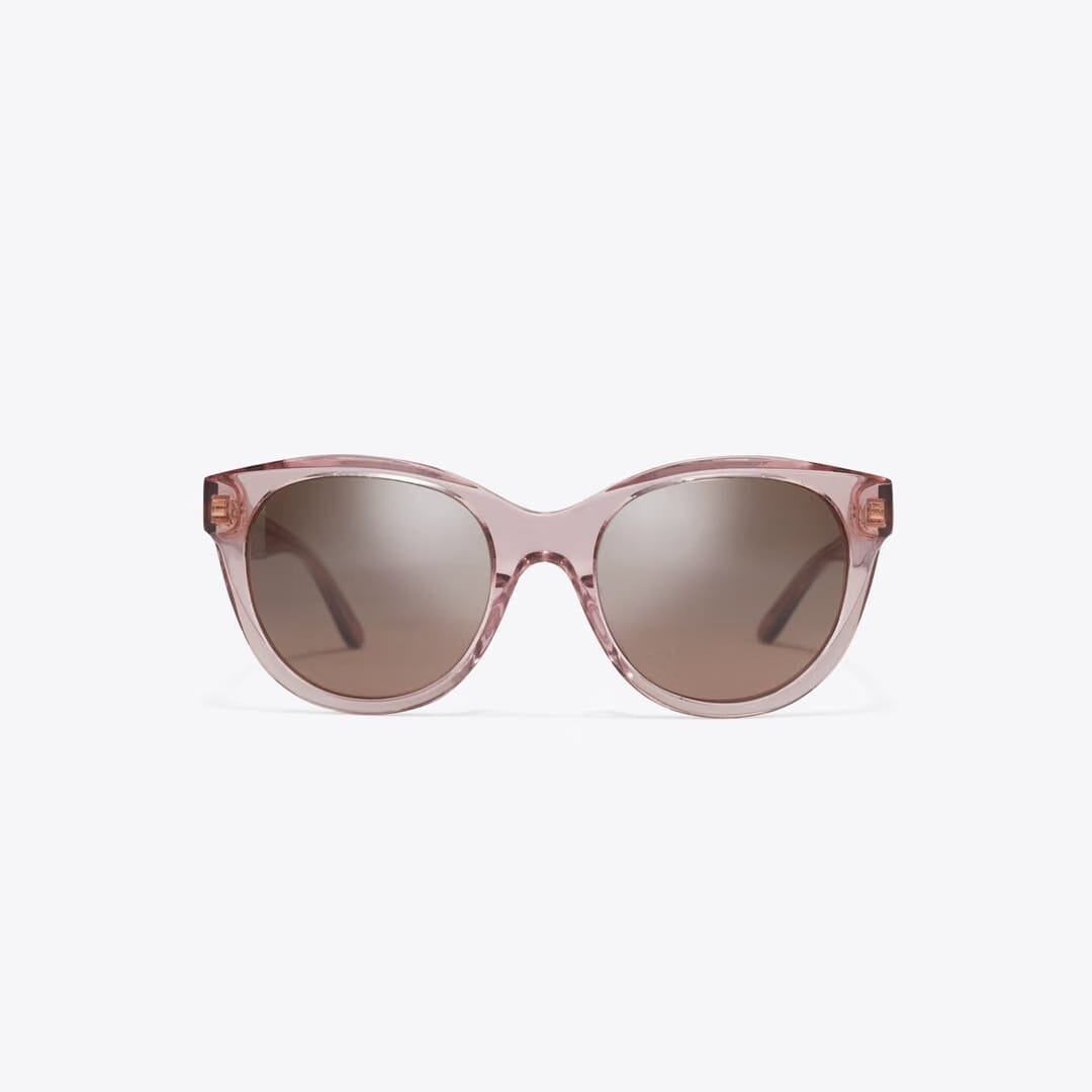 Tory Burch Miller Round TRANSPARENT PINK/ DARK BROWN