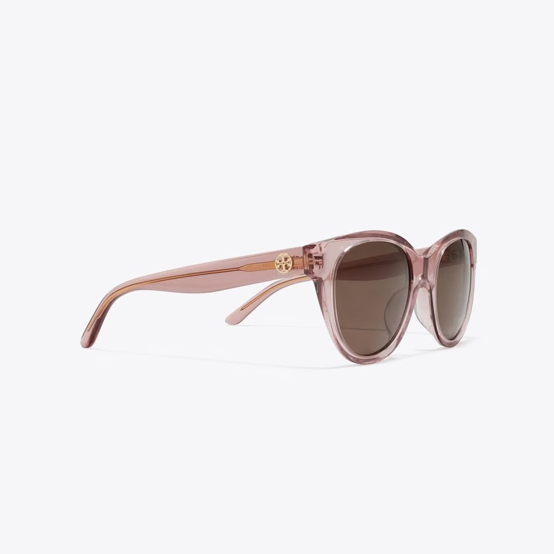 Tory Burch Miller Round TRANSPARENT PINK/ DARK BROWN
