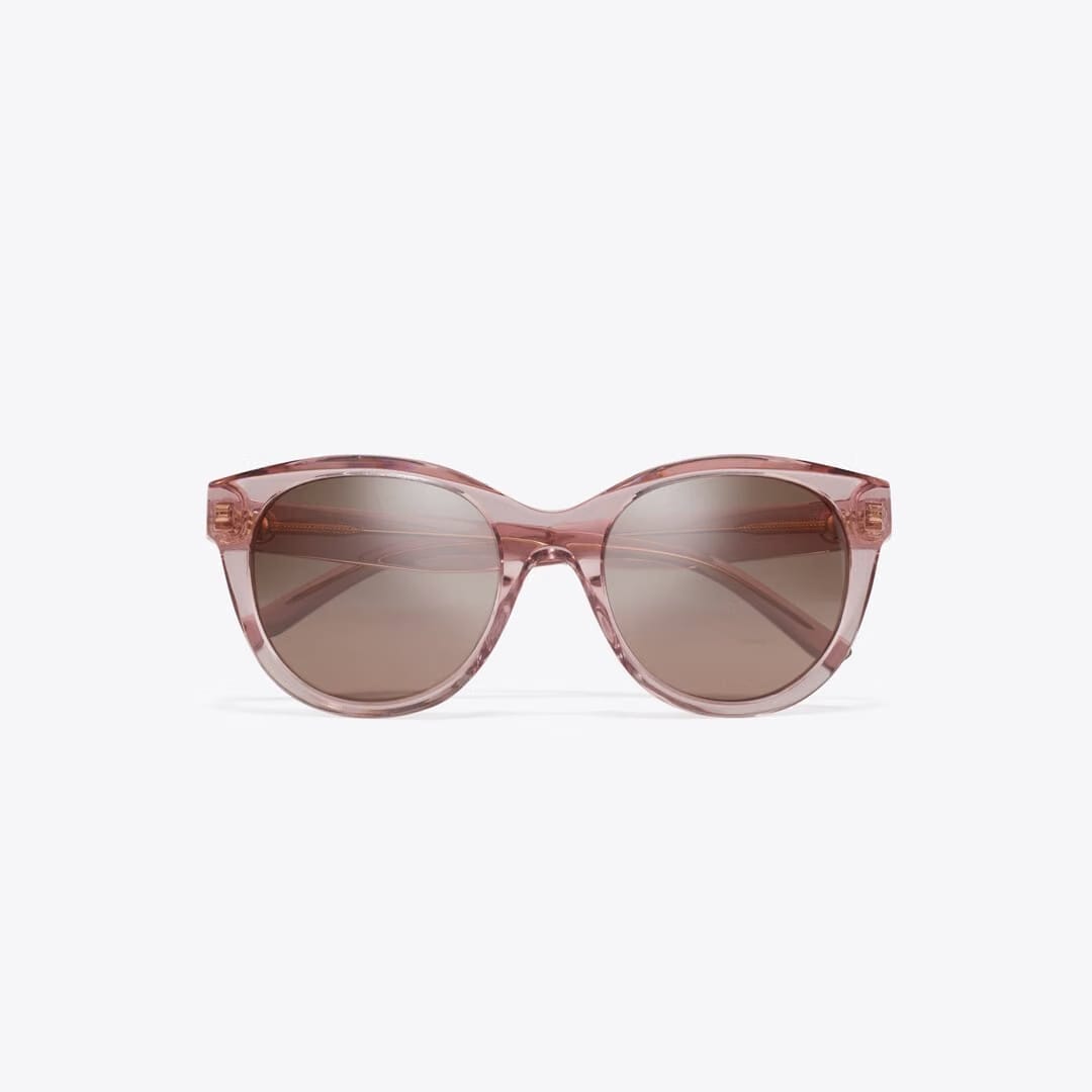 Tory Burch Miller Round TRANSPARENT PINK/ DARK BROWN