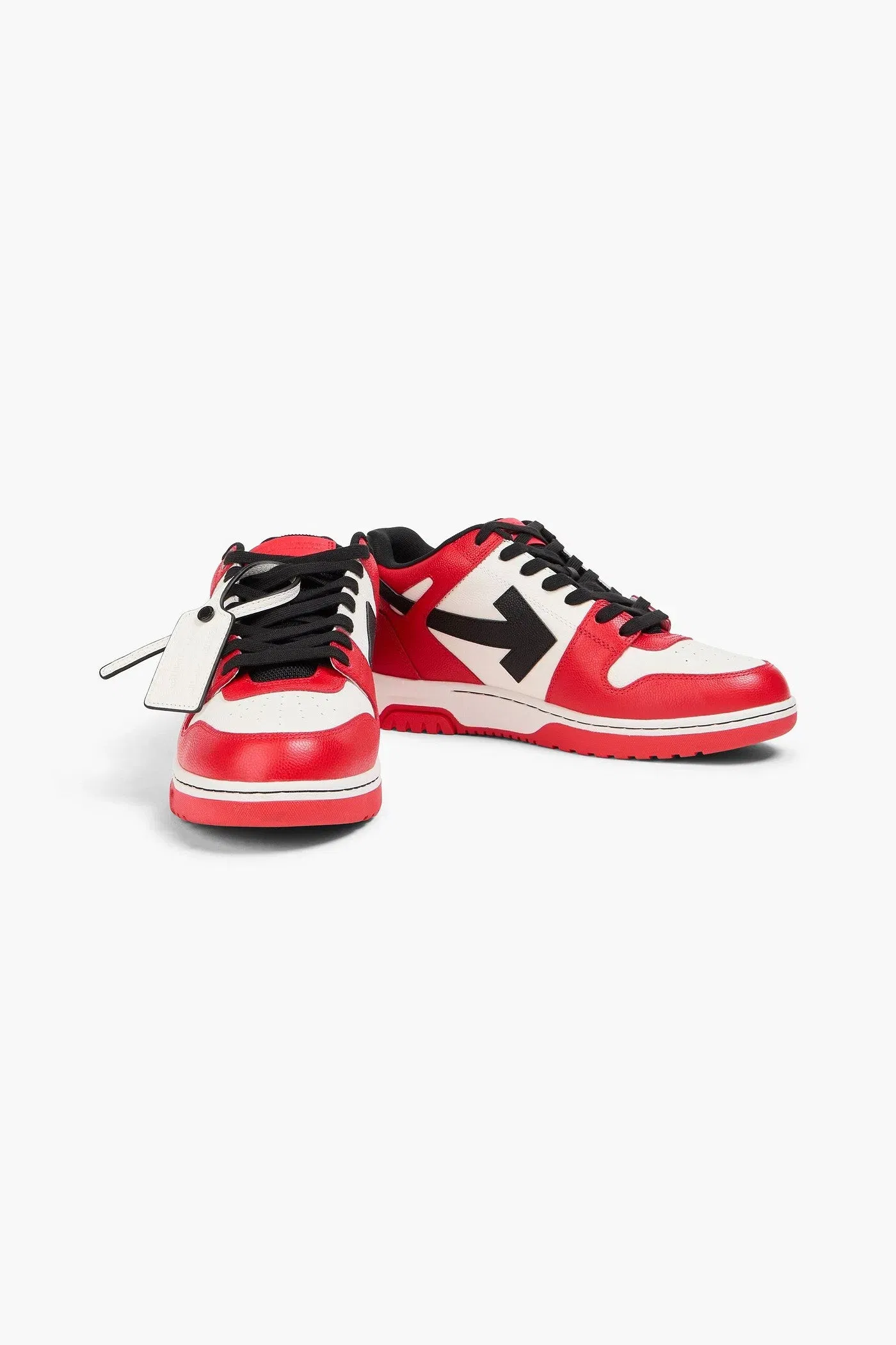 Off-White Out Of Office Pebbled-Leather Sneakers Red