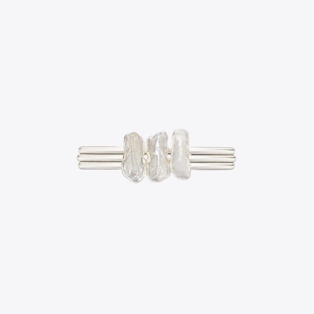 Tory Burch Runway Stacked Pearl Pin Tory Silver