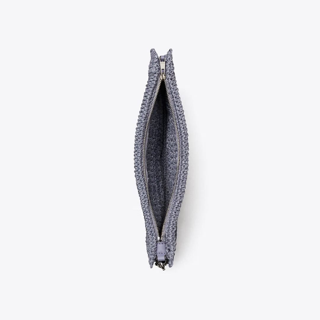 Tory Burch Ella Hand-Crocheted Pouch Gray