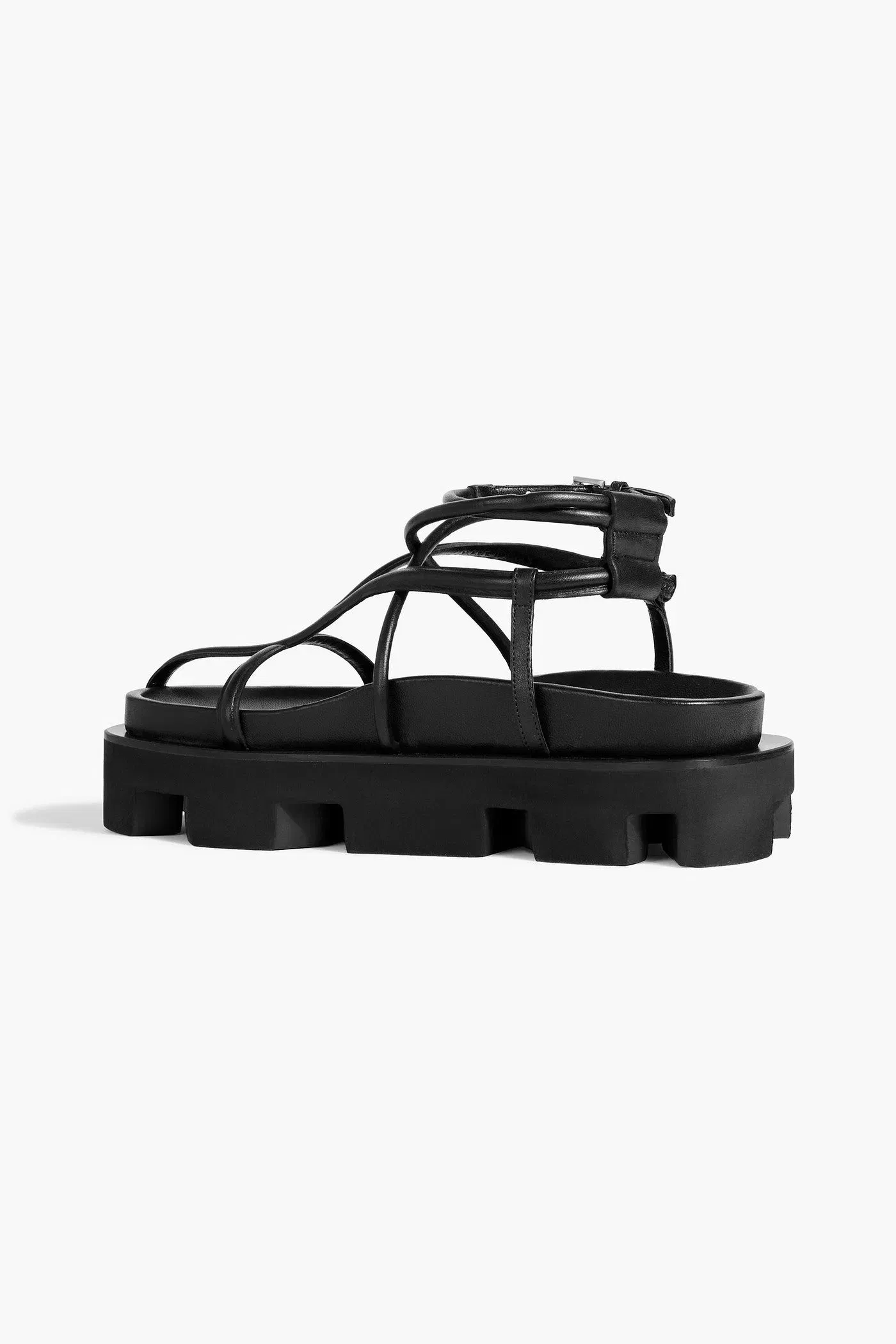 Jil Sander Leather Platform Sandals Black Women's