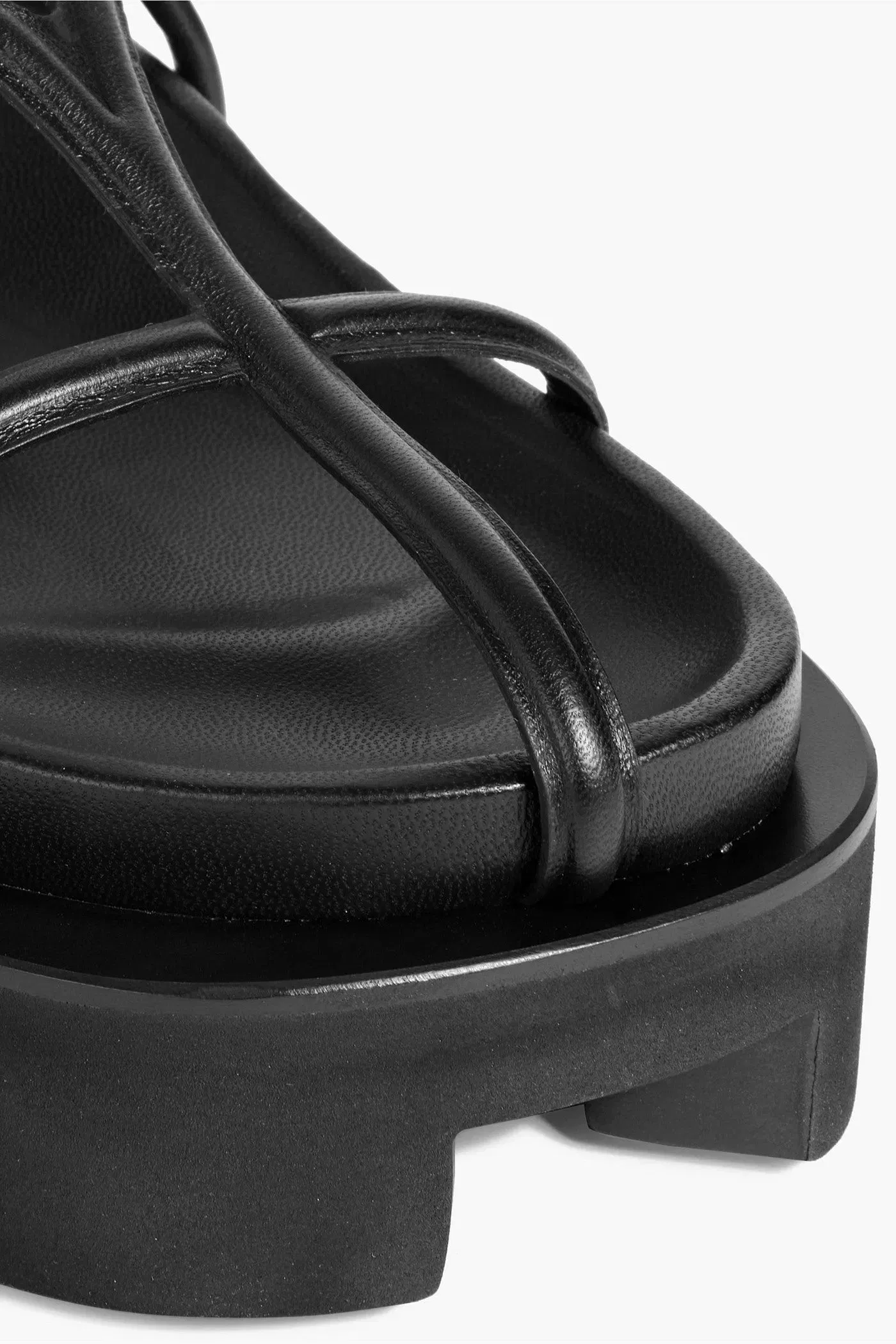 Jil Sander Leather Platform Sandals Black Women's