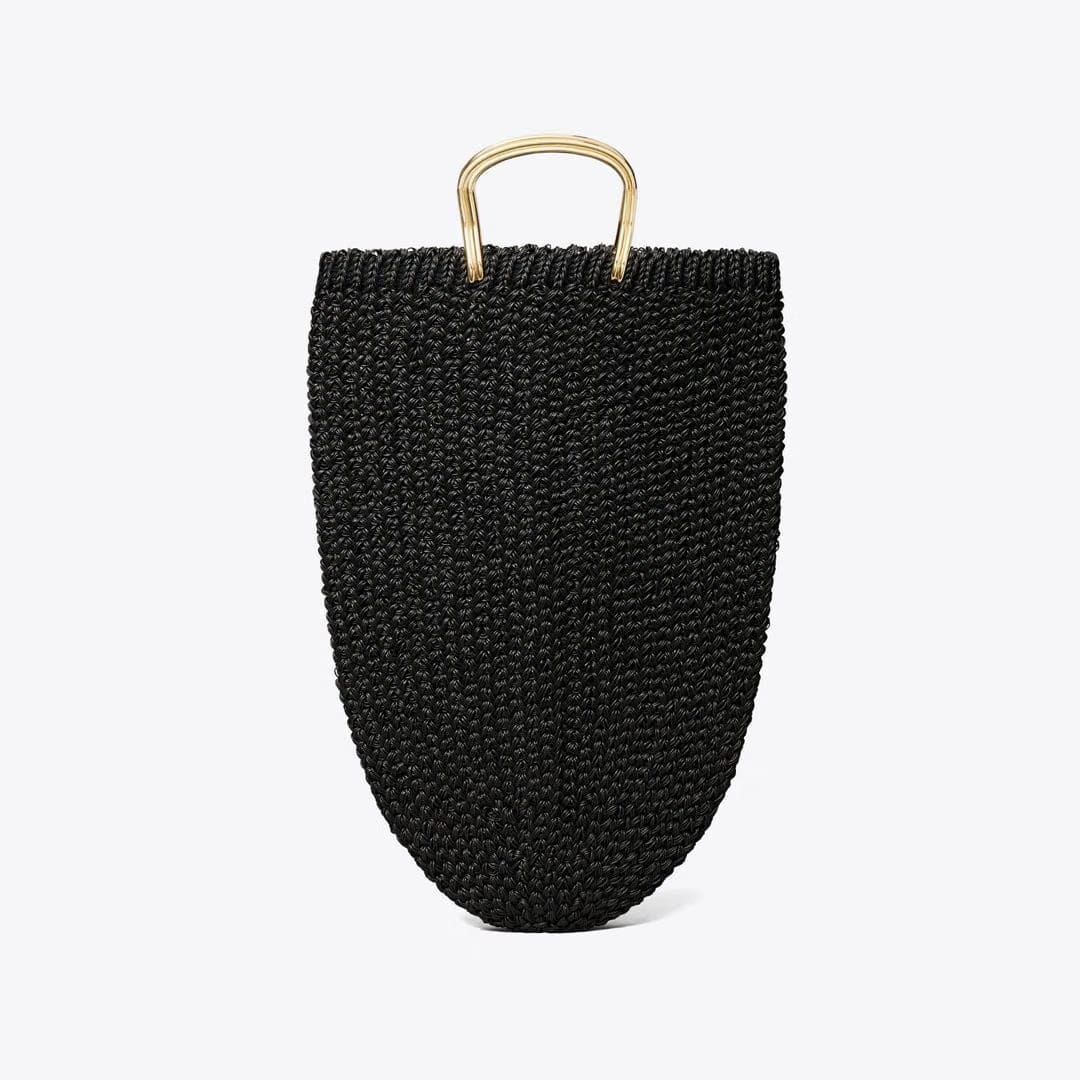 Tory Burch Large Crocheted Tote BLACK