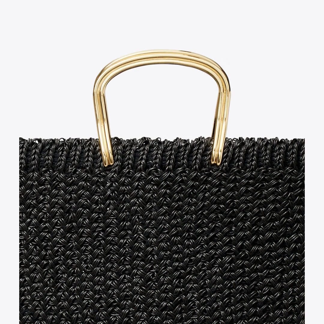 Tory Burch Large Crocheted Tote BLACK