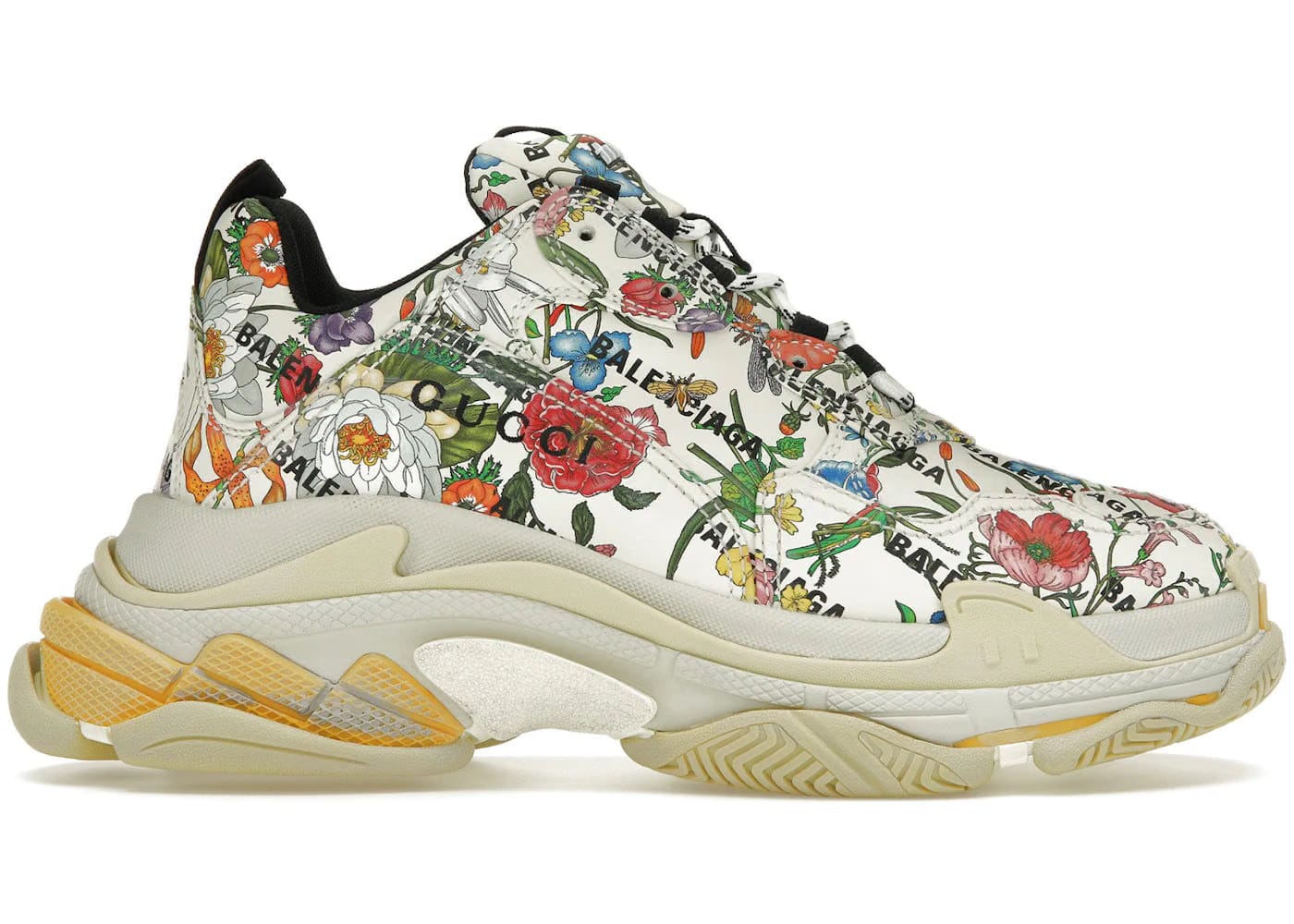 Gucci X Balenciaga The Hacker Project Triple S Flora Print