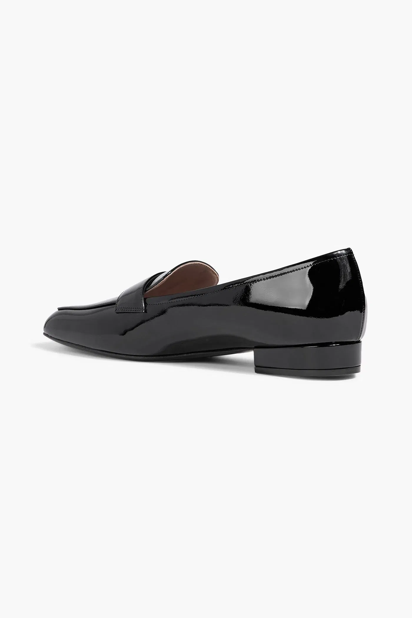 Valentino Garavani Vlogo Patent-Leather Loafers Black Women's