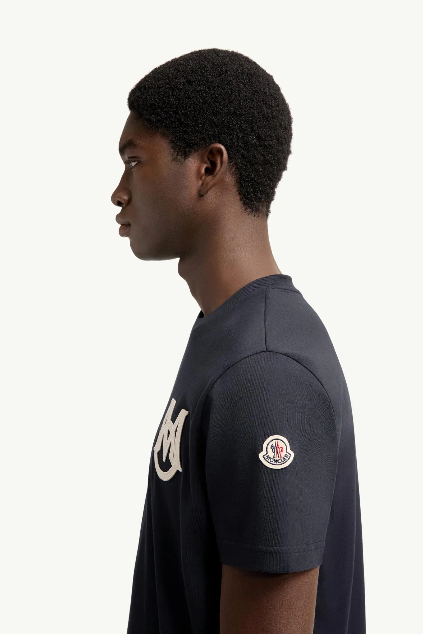 Moncler Monogram Cotton T-Shirt Navy Blue Navy Blue