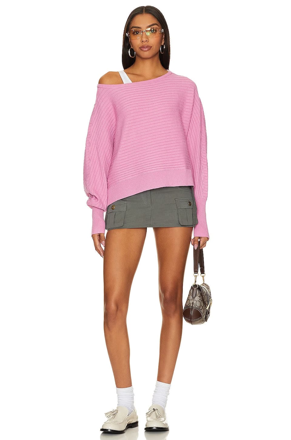 superdown Beatrix Cargo Skort in Dark Gray