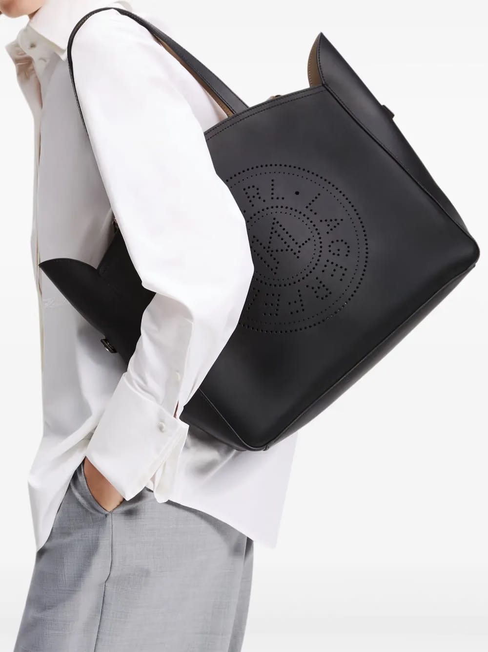 medium K/Circle zip tote bag