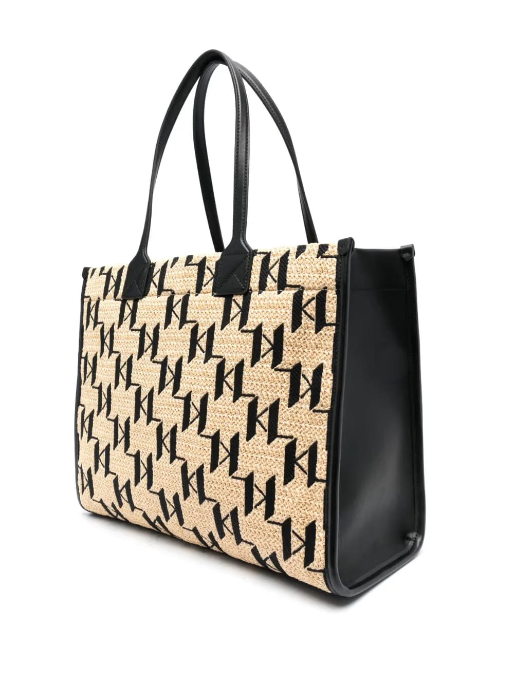 Skuare woven-raffia tote bag