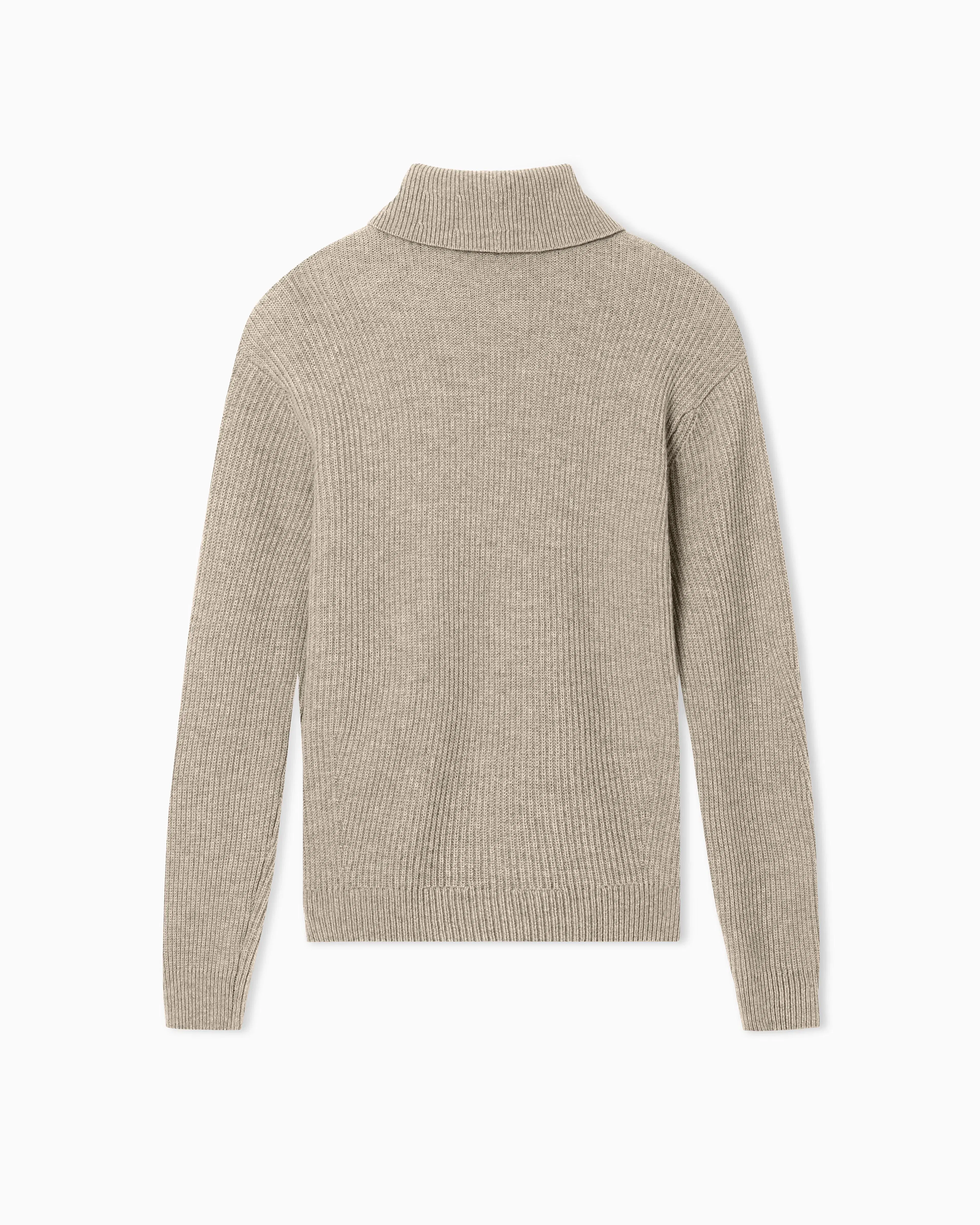Emporio Armani Turtleneck jumper in virgin wool with a half fisherman’s-rib knit