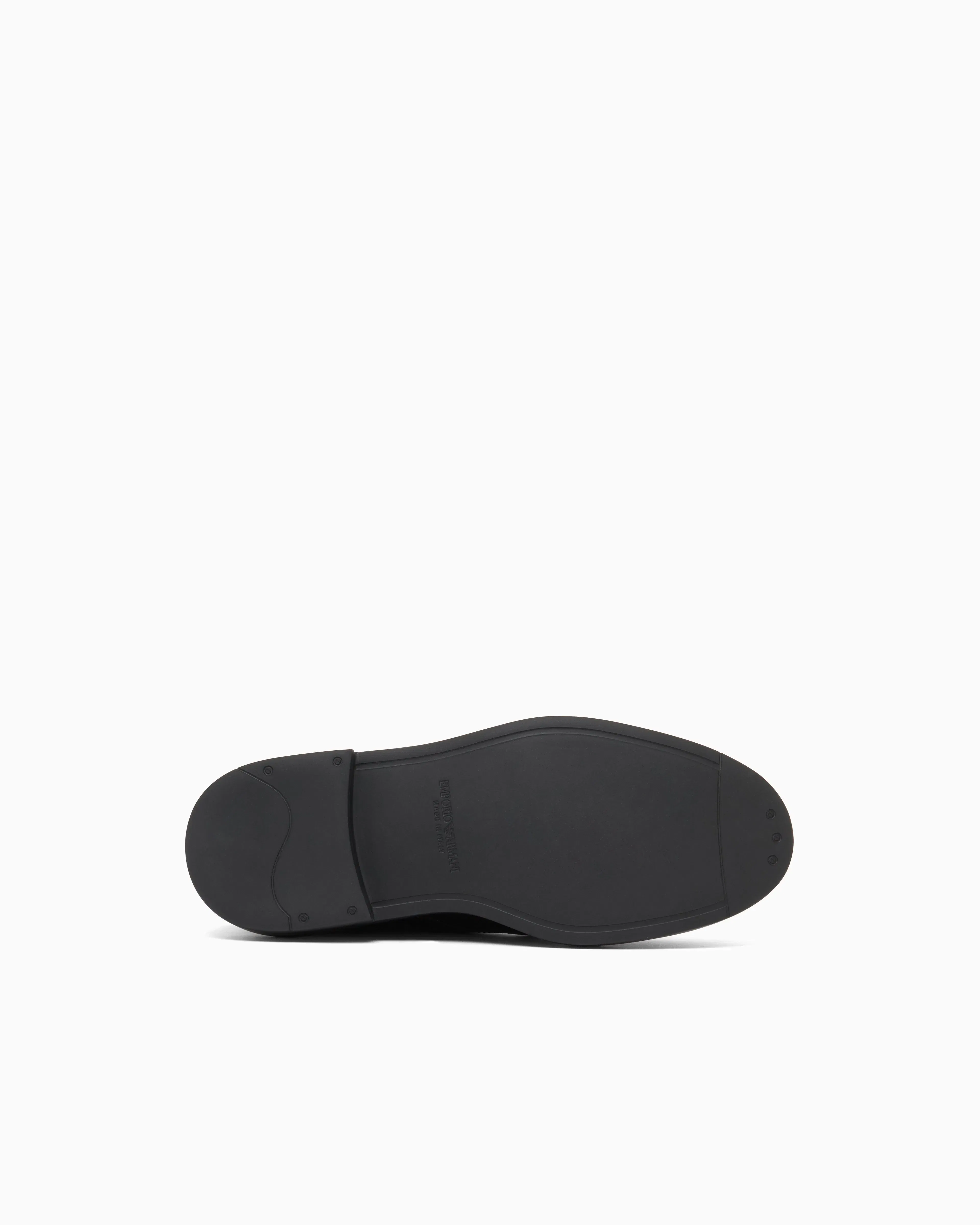 Emporio Armani Icon Pebbled Leather Chunky Monk Straps Brown