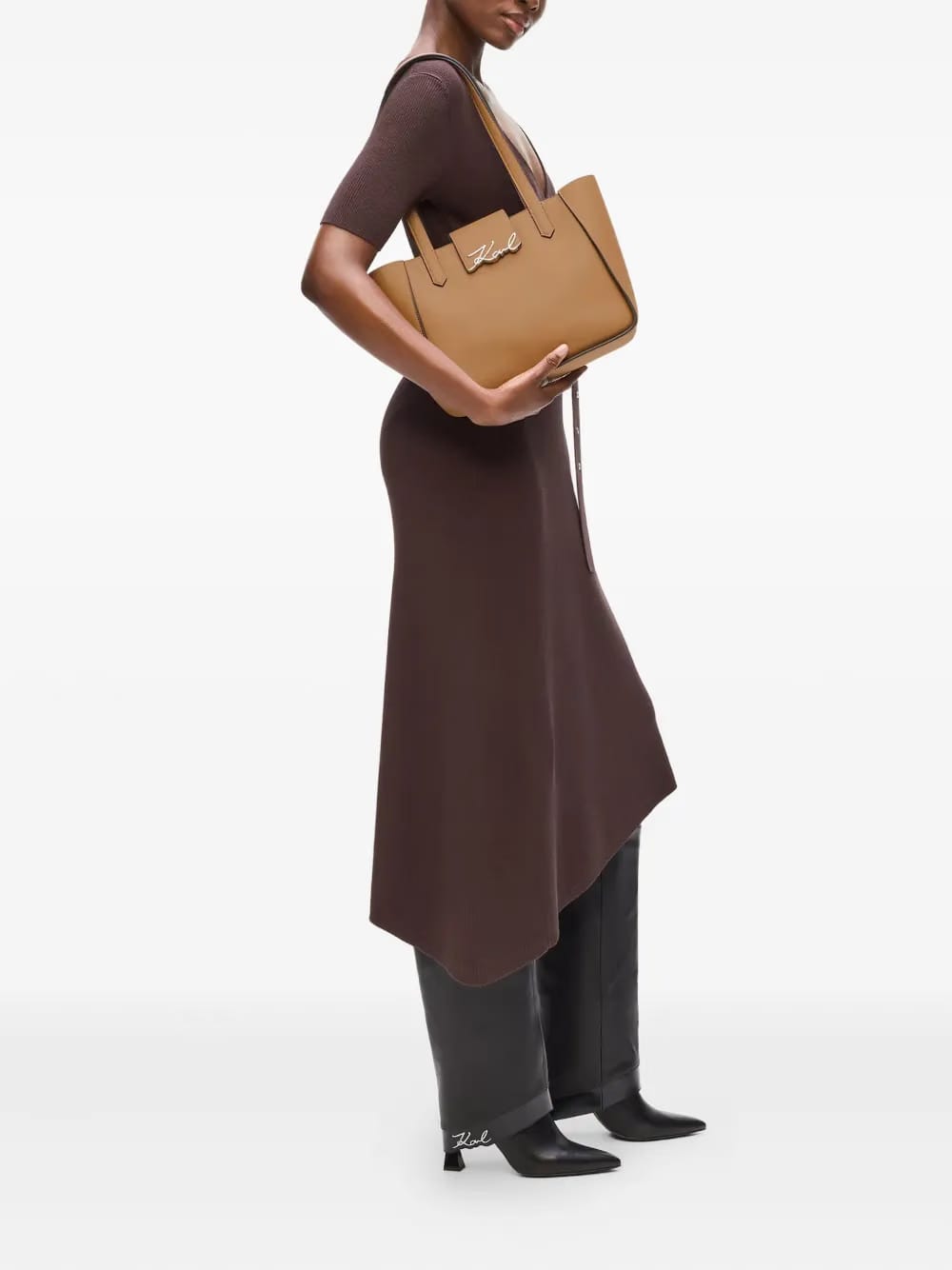 small K/Signature leather tote bag
