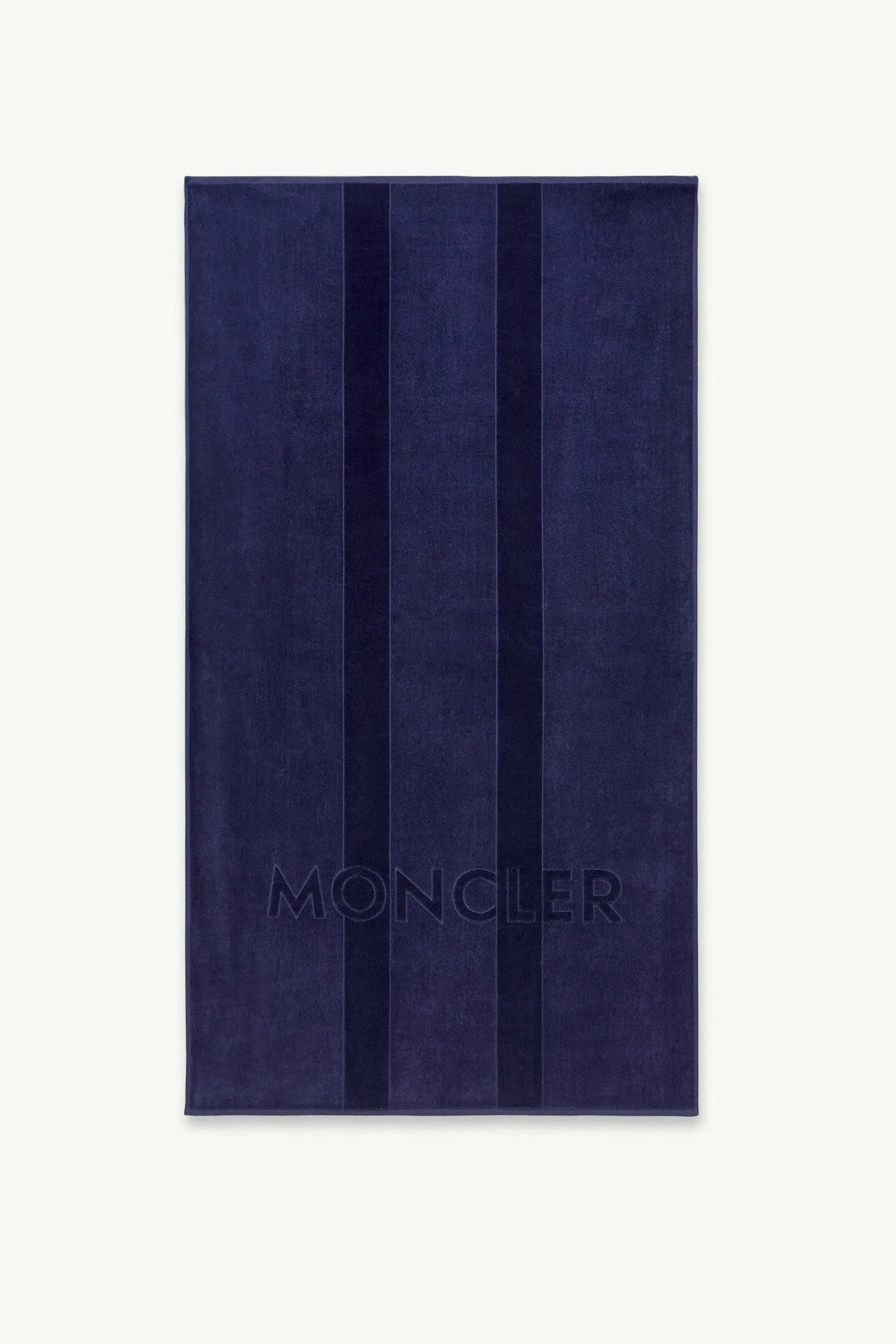 Moncler Logo Cotton Beach Towel Dark Blue Dark Blue