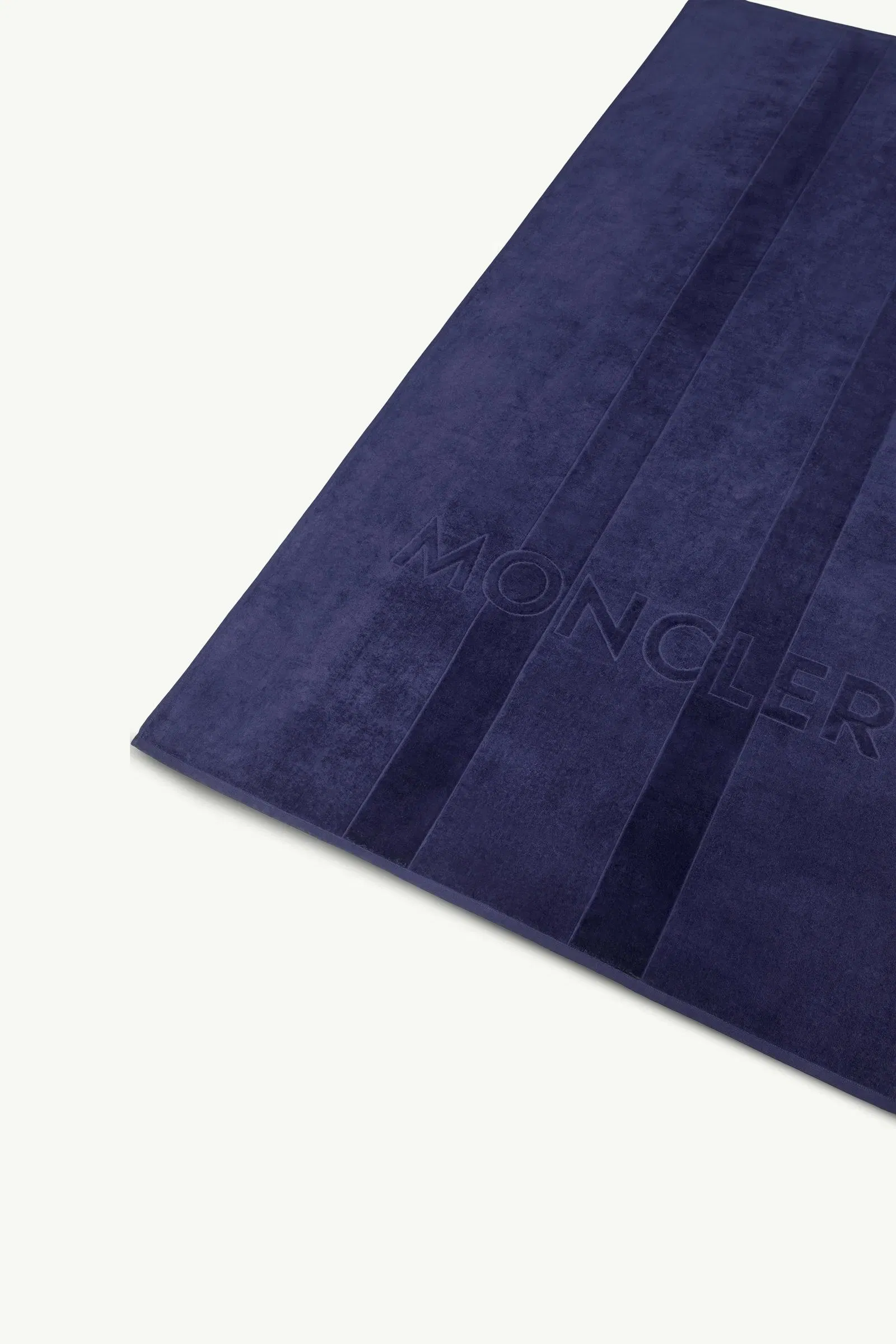 Moncler Logo Cotton Beach Towel Dark Blue Dark Blue