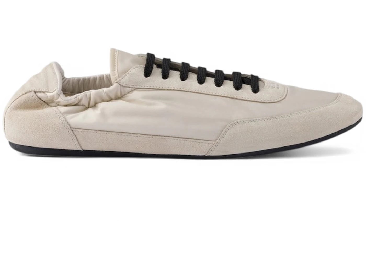 Prada Collapse Re-Nylon Sneakers Ivory Suede Womens