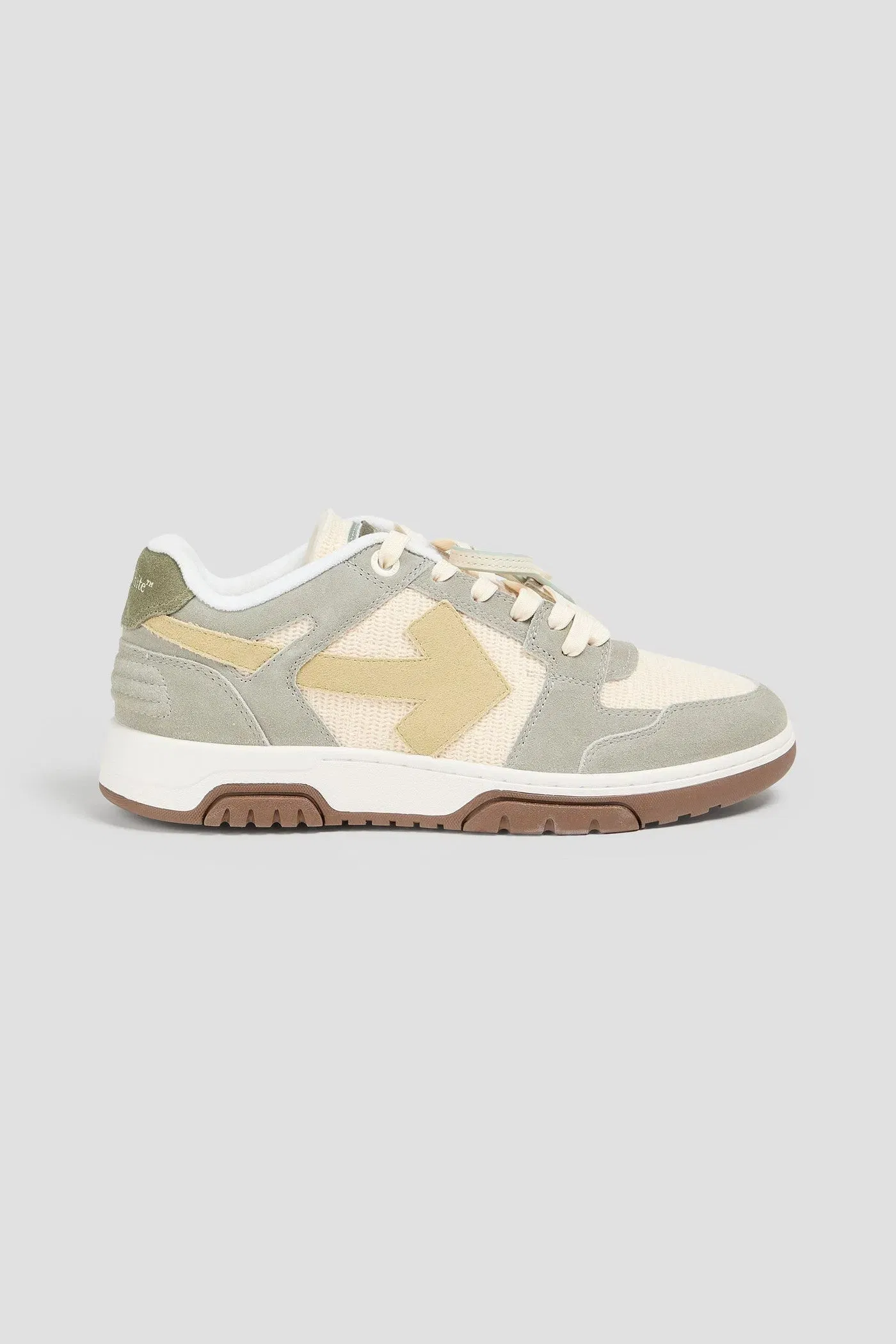 Off-White Out Of Office Mesh And Suede Sneakers Cream