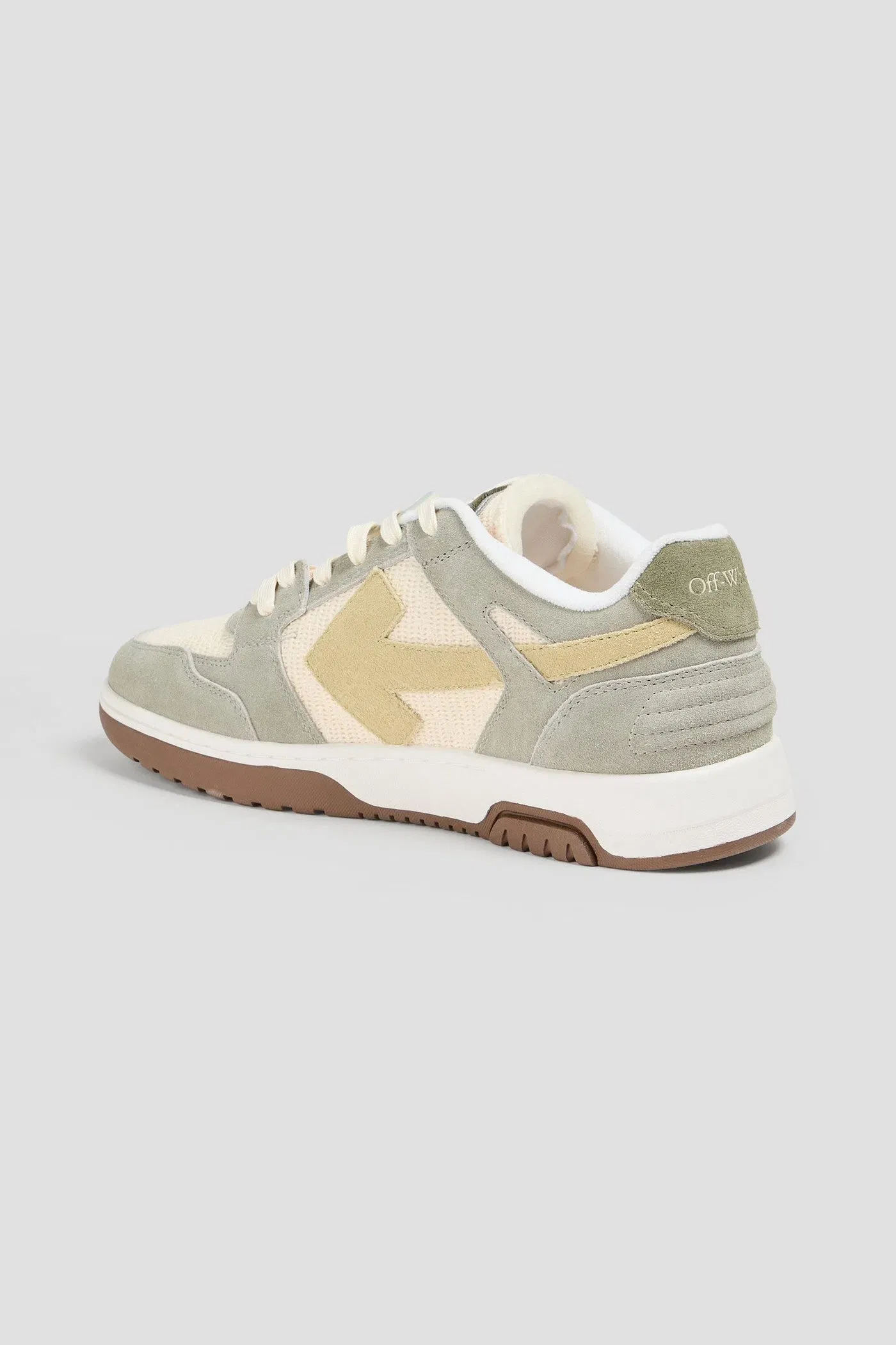 Off-White Out Of Office Mesh And Suede Sneakers Cream