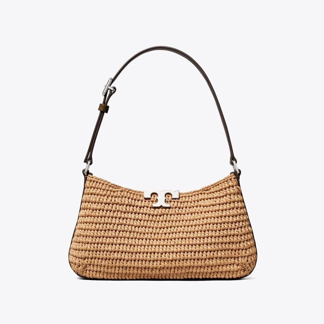 Tory Burch Eleanor Raffia Slim Shoulder Bag Honeycomb