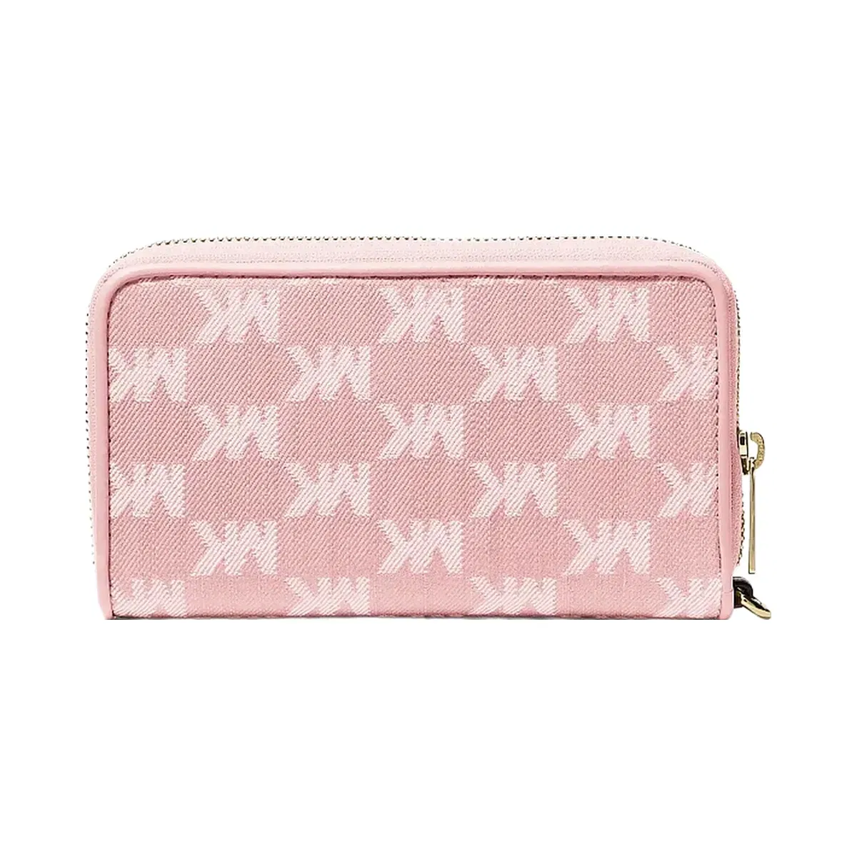 Michael Kors Jet Set Travel Large Logo Jacquard Denim Smartphone Wallet Powder Blush