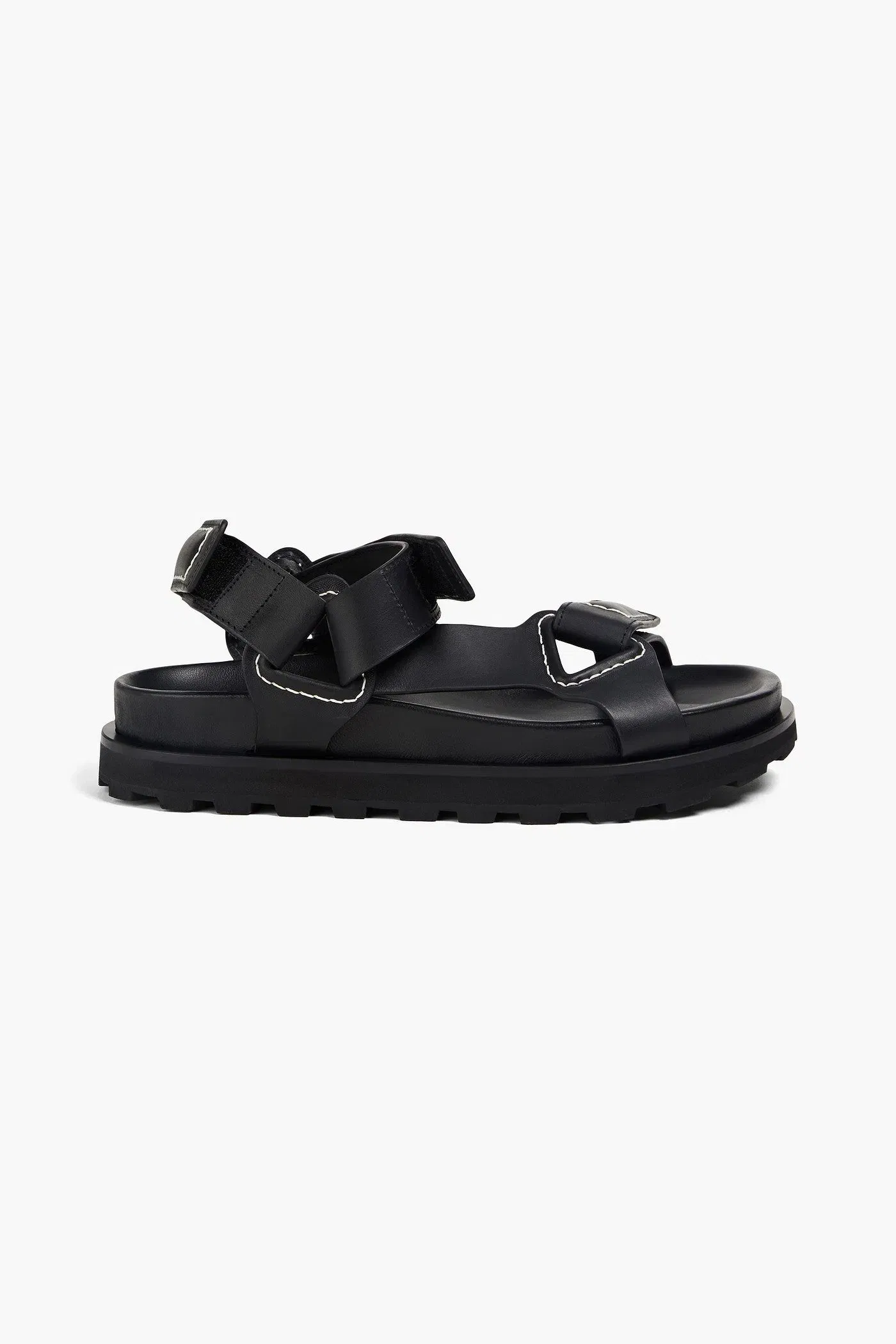 Jil Sander Leather Sandals Black Women's
