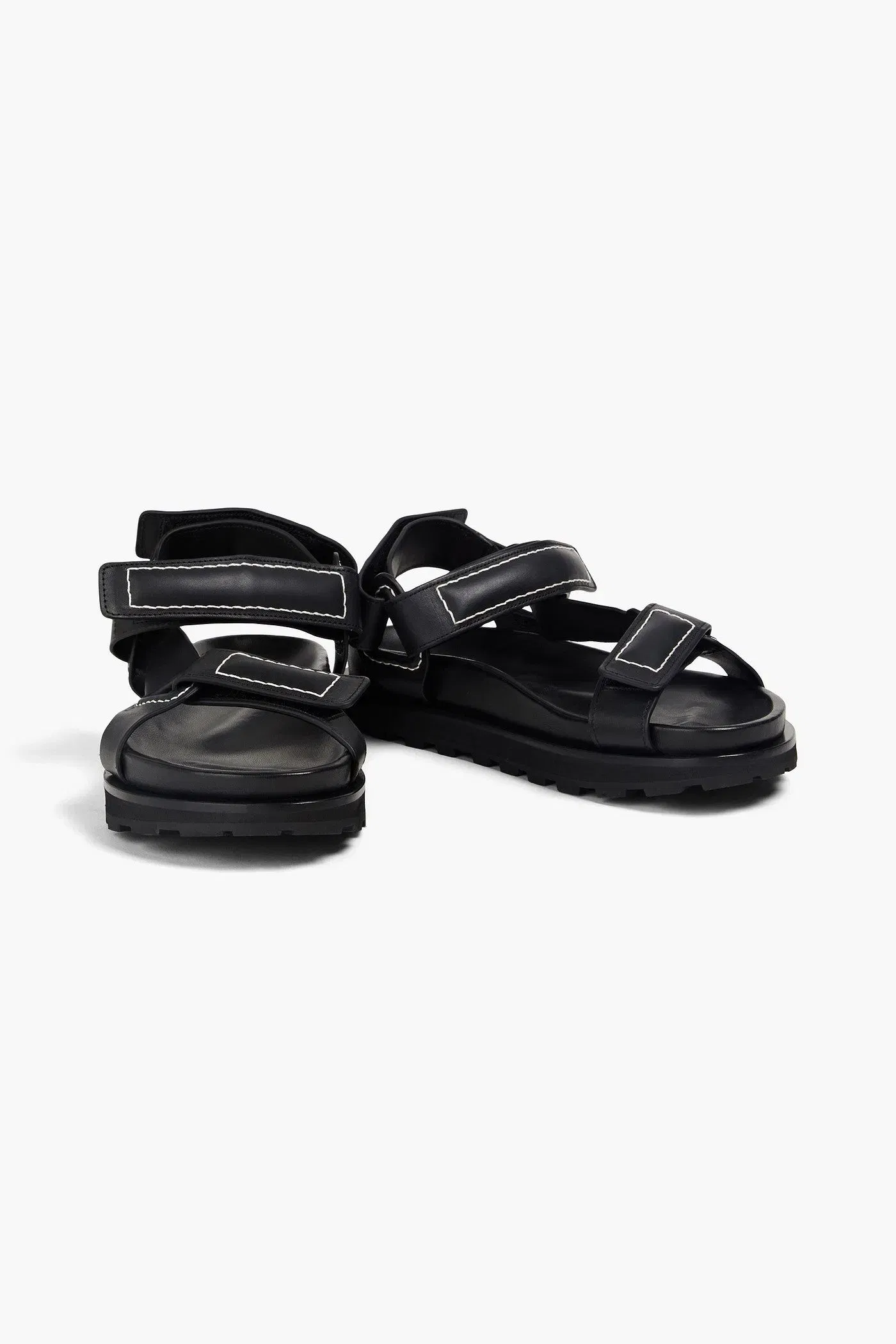 Jil Sander Leather Sandals Black Women's