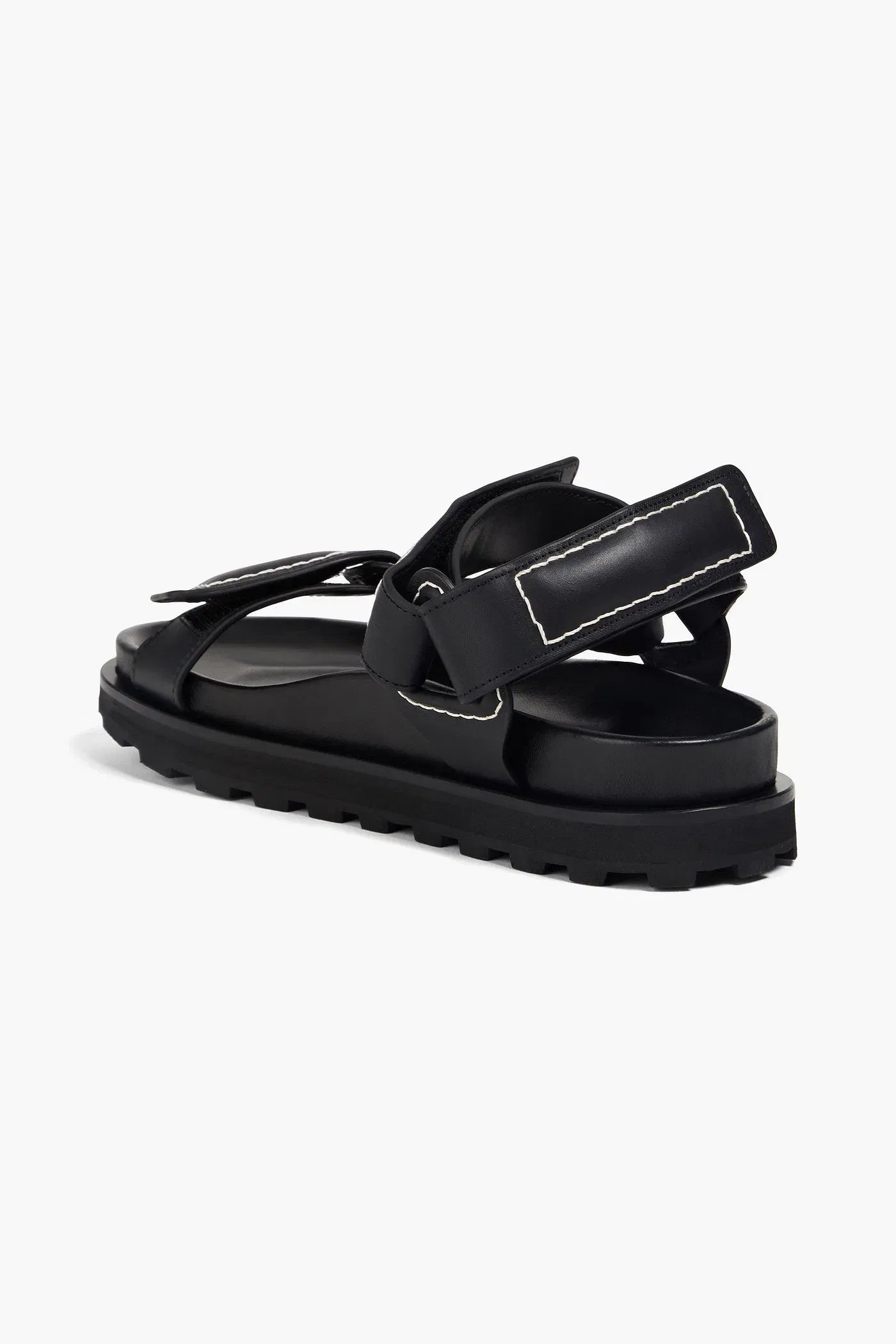 Jil Sander Leather Sandals Black Women's