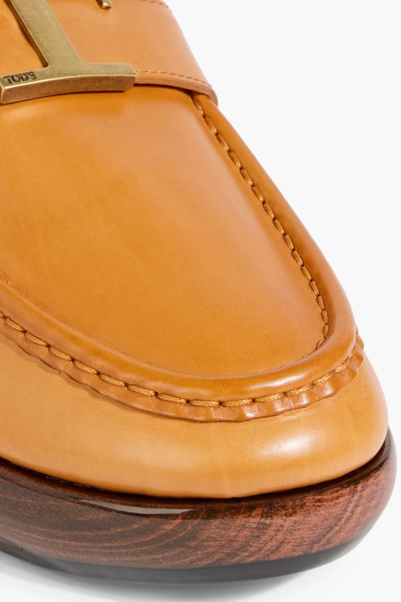 Tod's T Timeless Leather Clogs Camel Women's