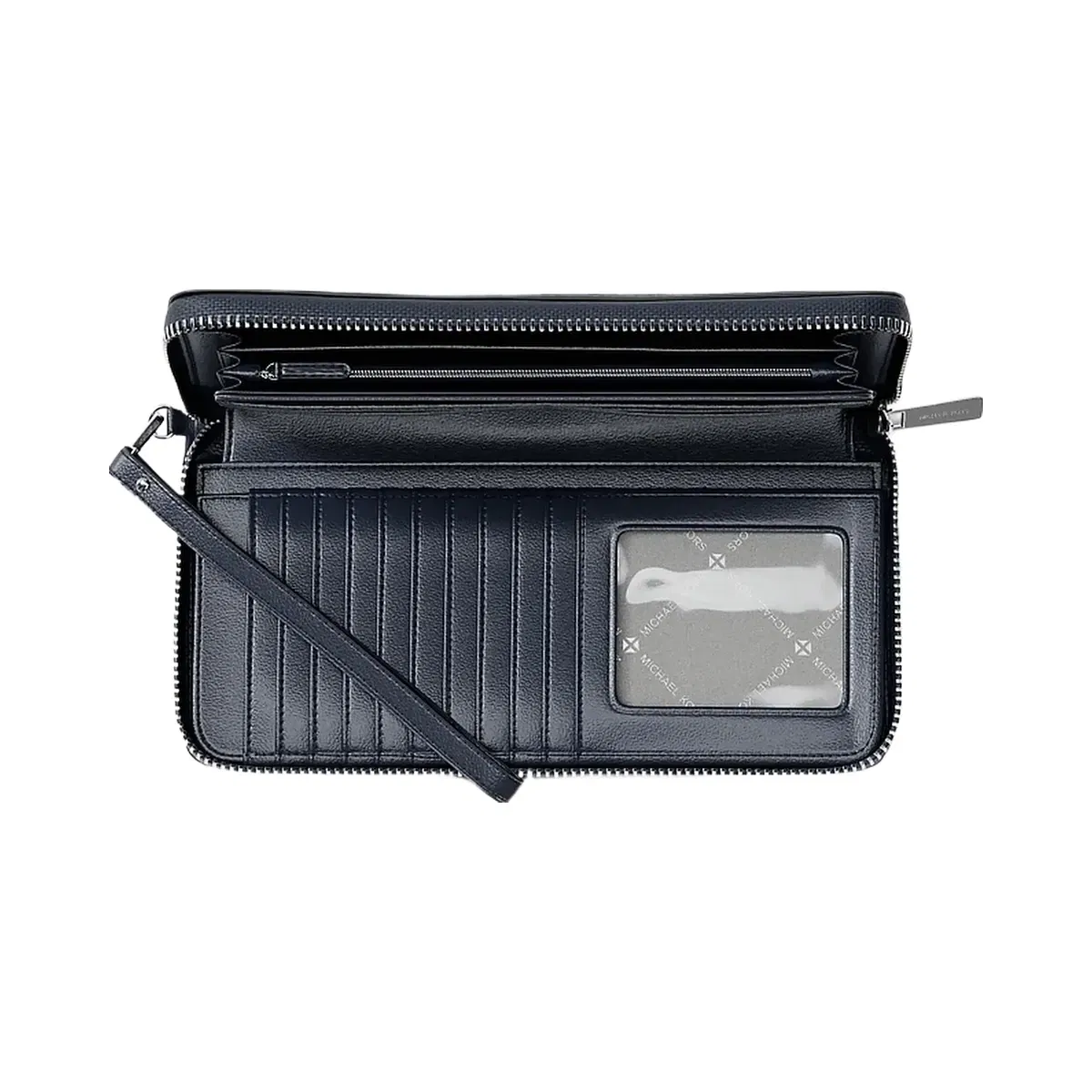 Michael Kors Large Pebbled Leather Continental Wallet Navy