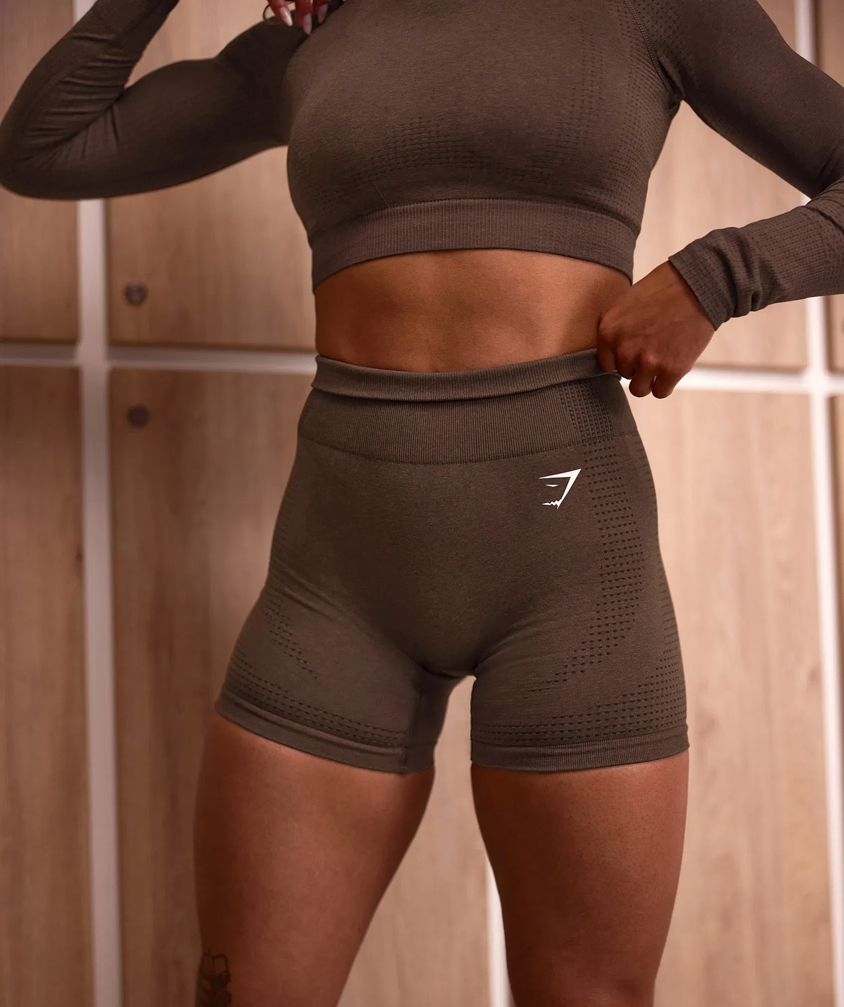 Women's Gymshark Vital Seamless Shorts Espresso Marl