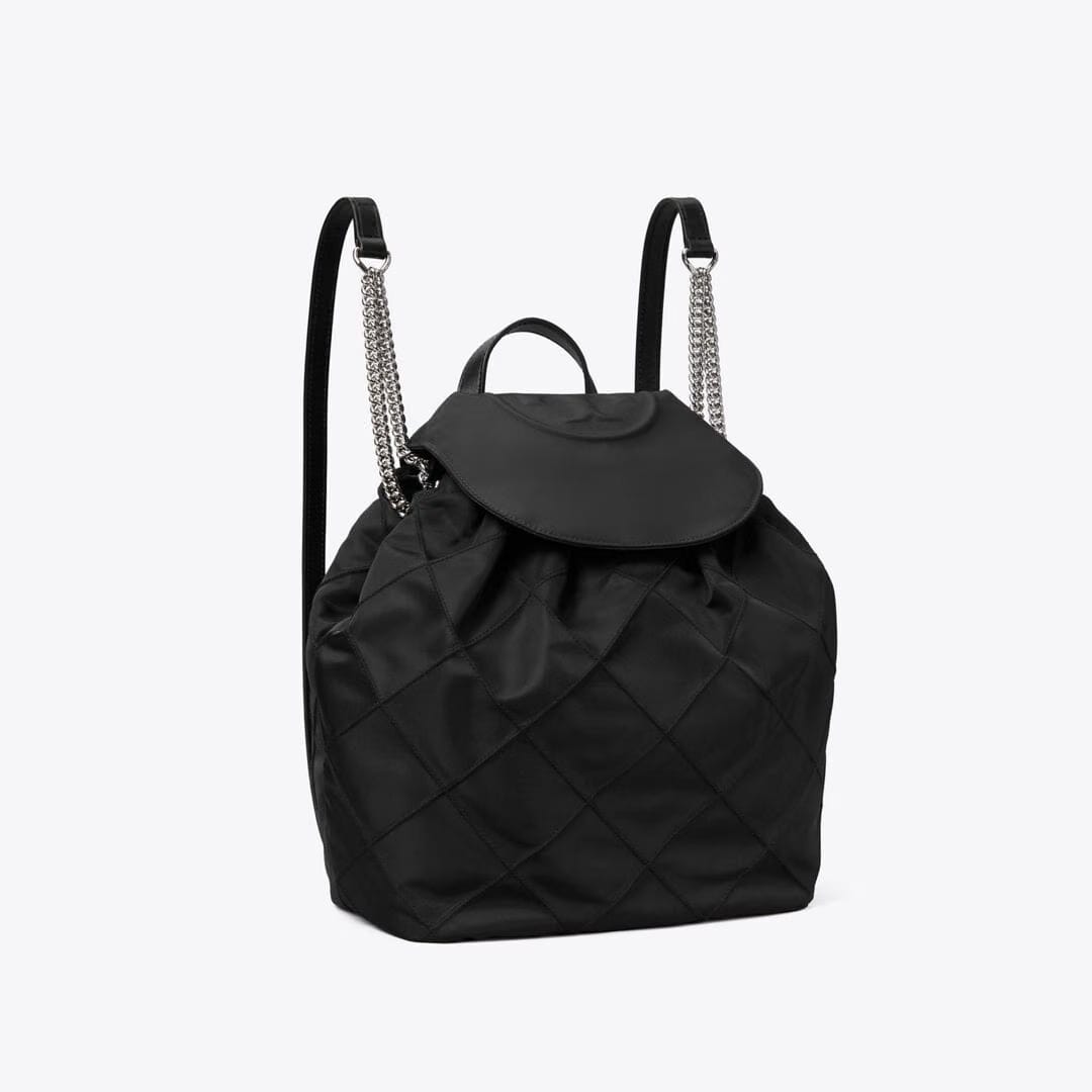 Tory Burch Fleming Nylon Backpack Black