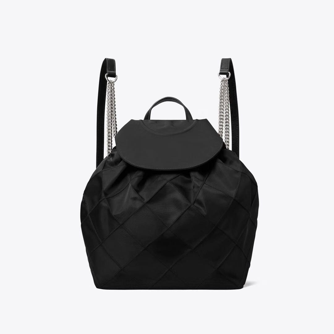 Tory Burch Fleming Nylon Backpack Black