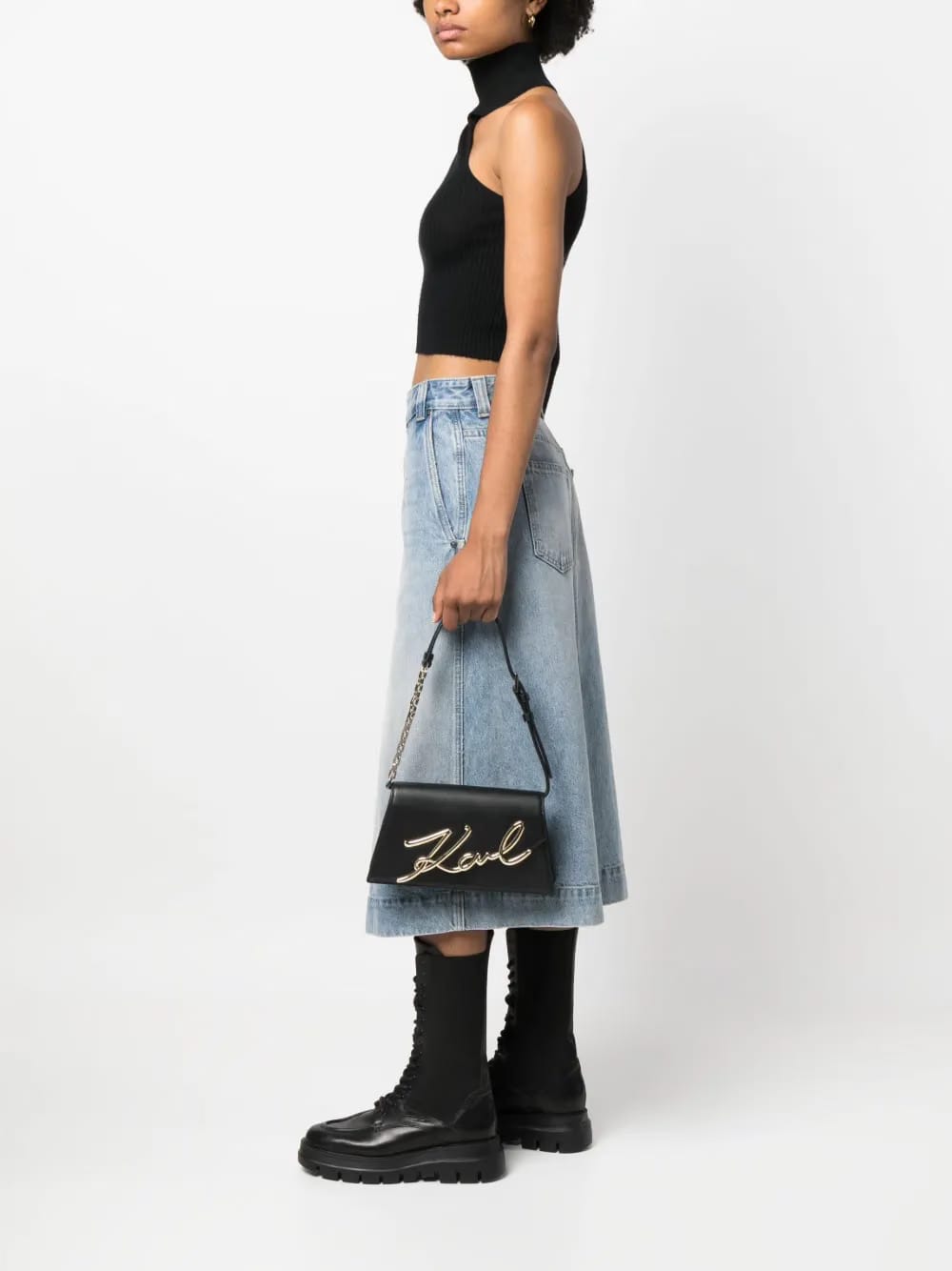 Signature leather shoulder bag