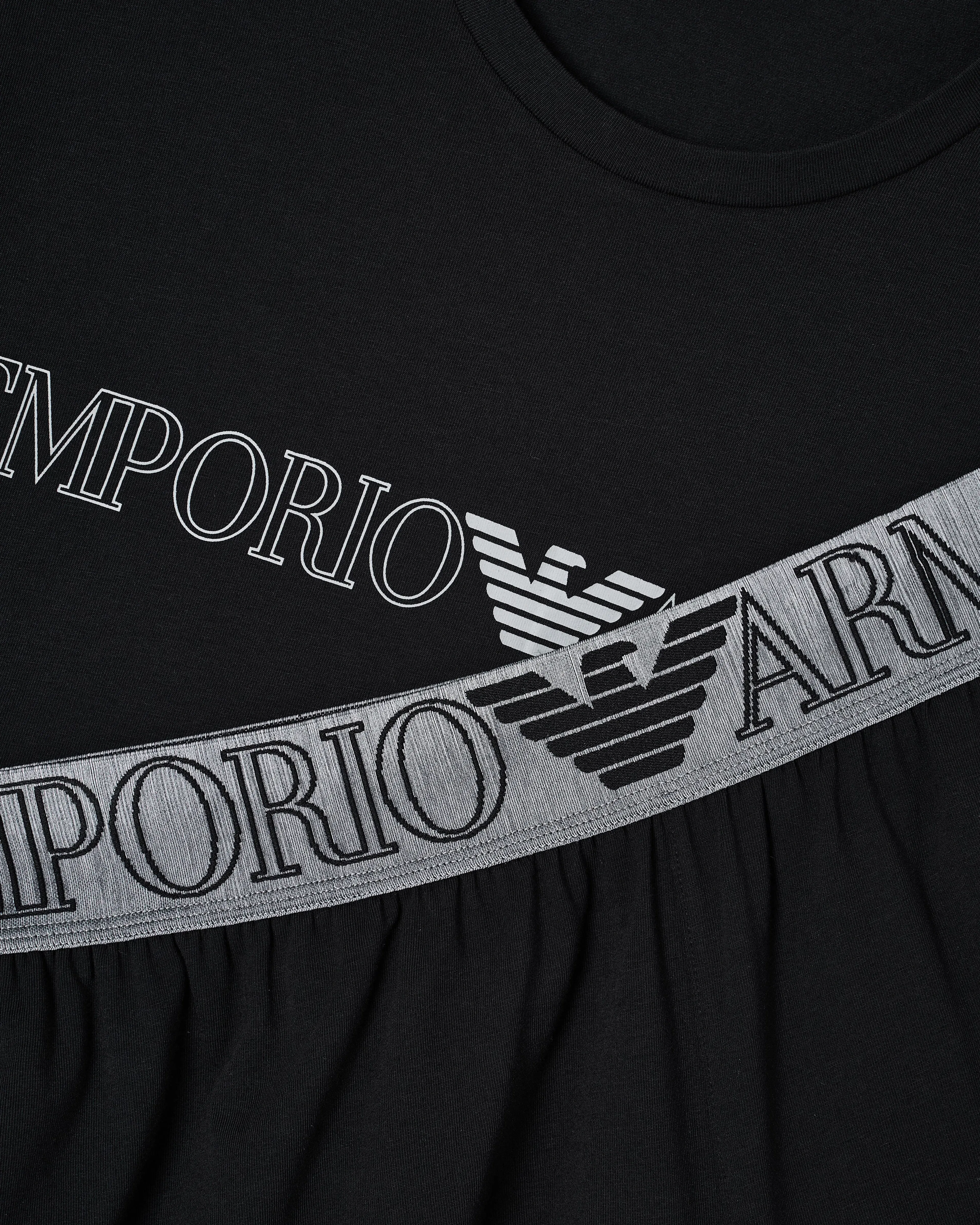 Emporio Armani Megalogo organic-jersey pyjamas with Bermuda shorts