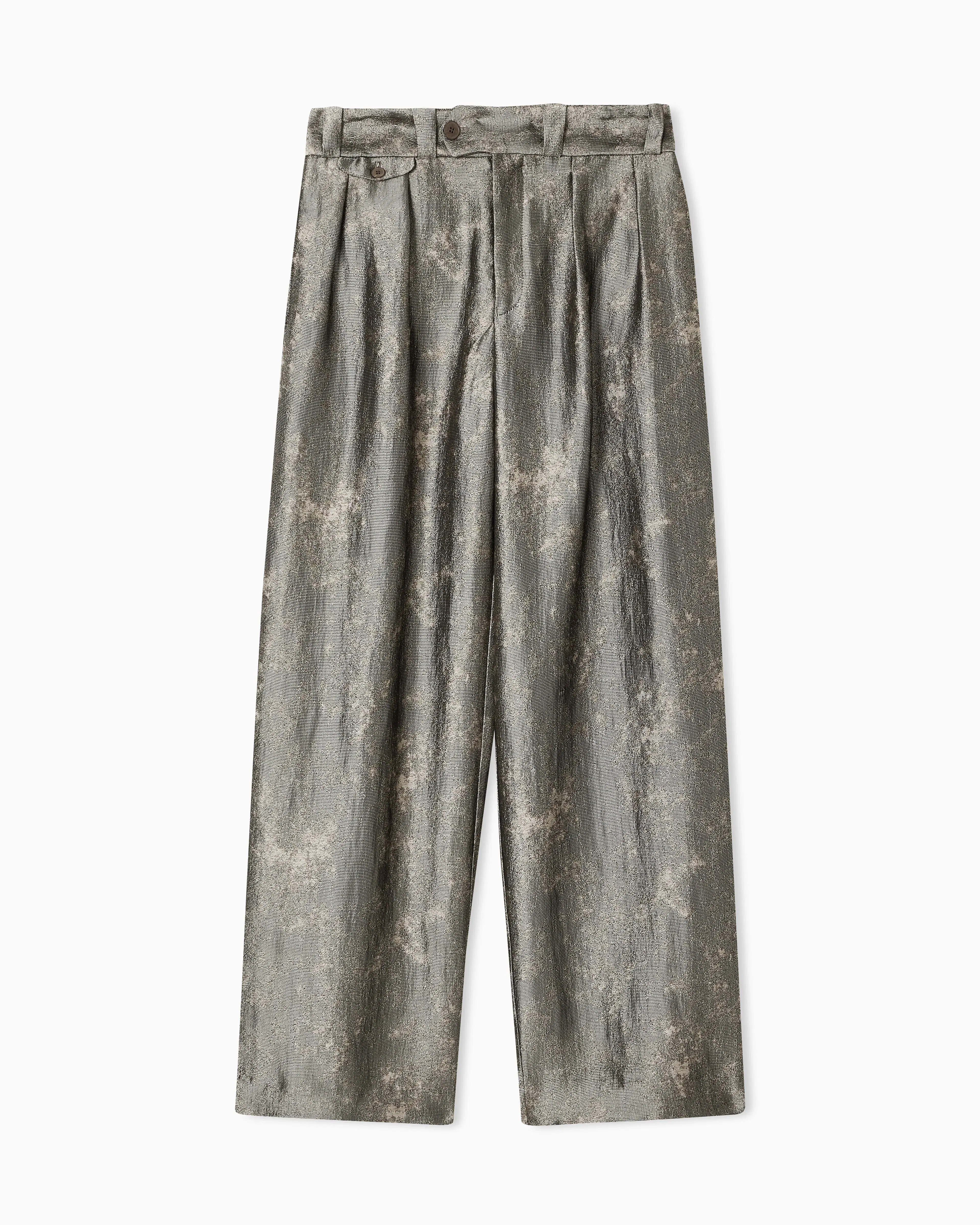 Emporio Armani Palazzo trousers in flowing jacquard fabric