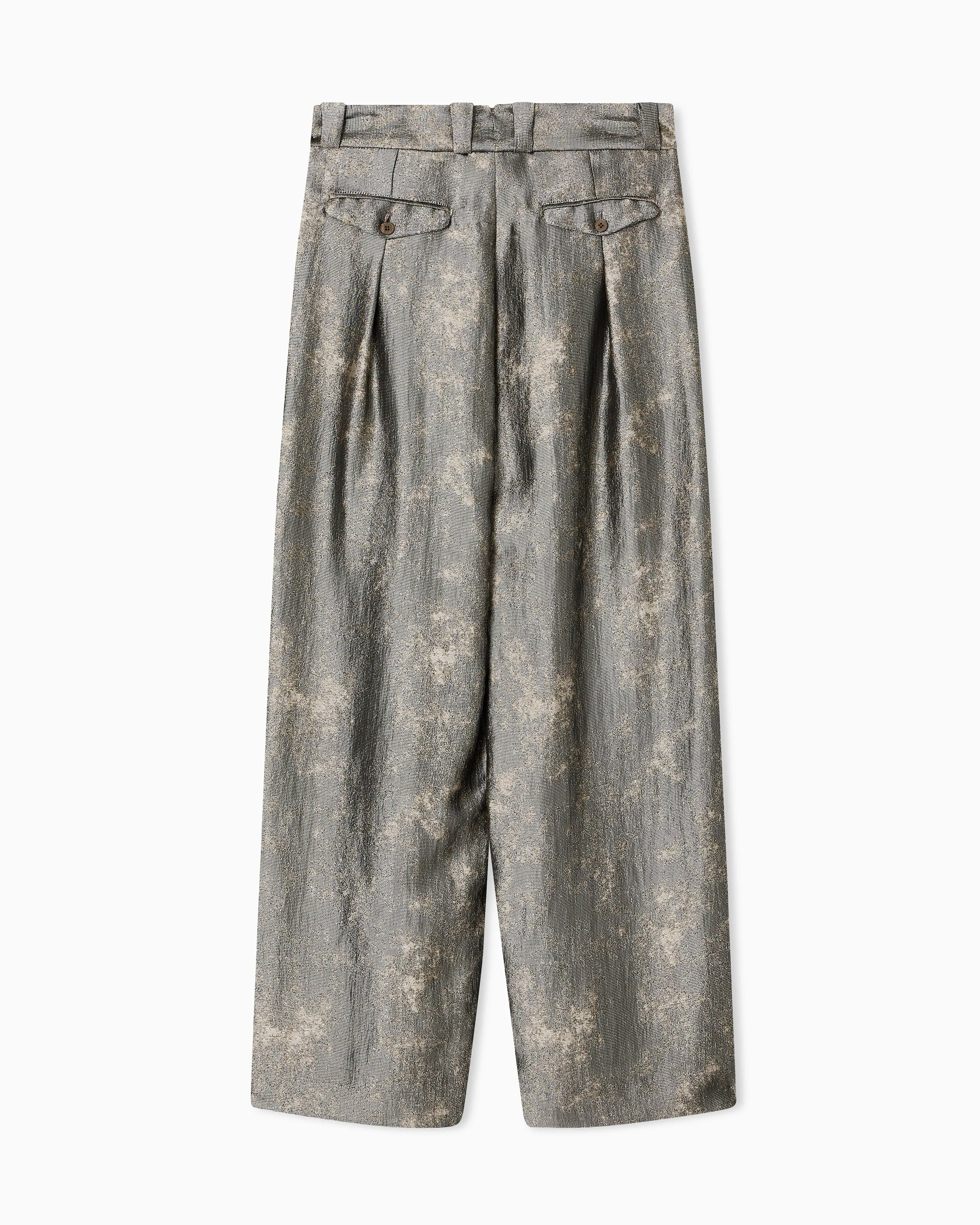 Emporio Armani Palazzo trousers in flowing jacquard fabric