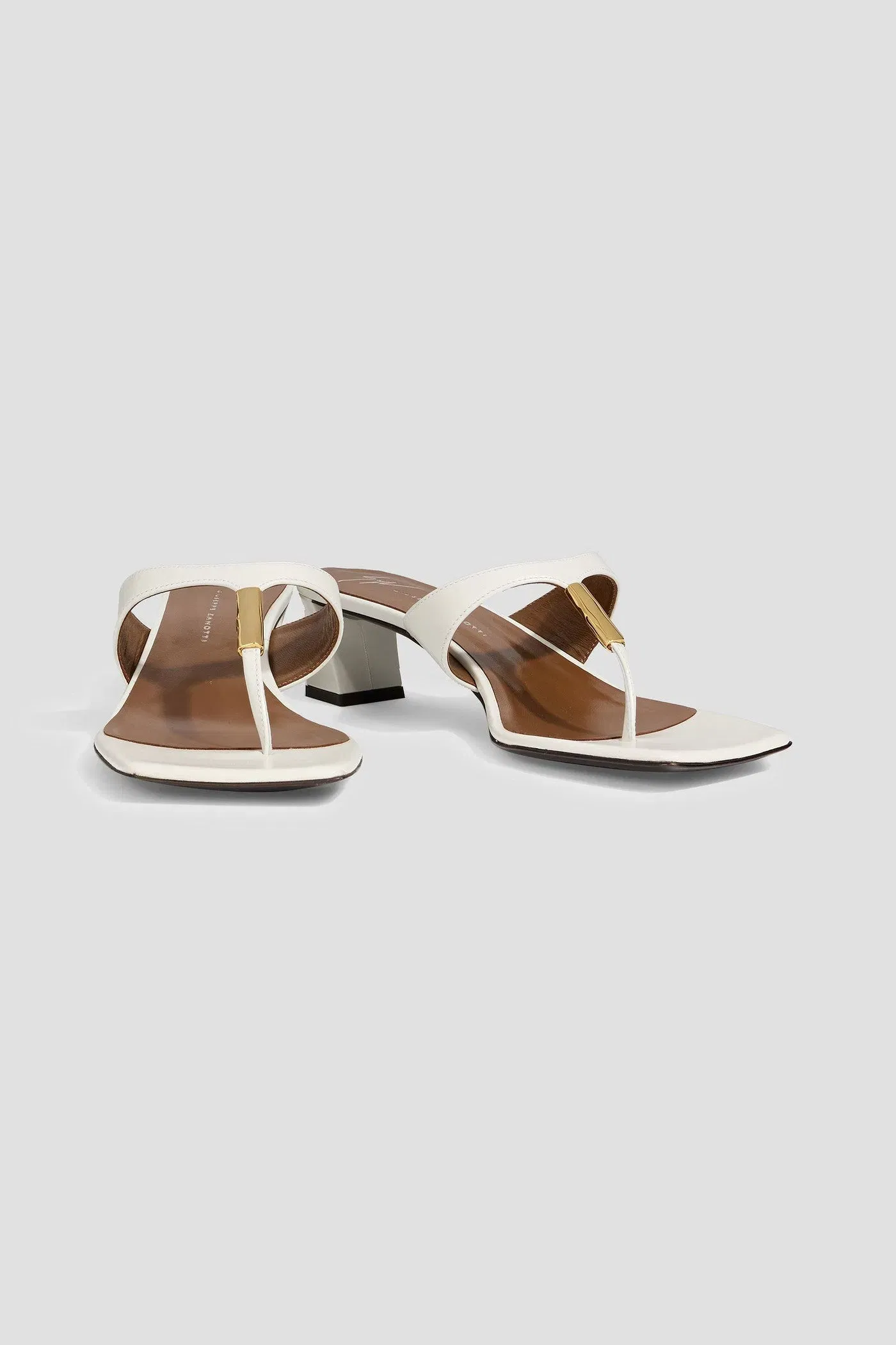 Giuseppe Zanotti Pepita 45 Embellished Leather Mules White Women's