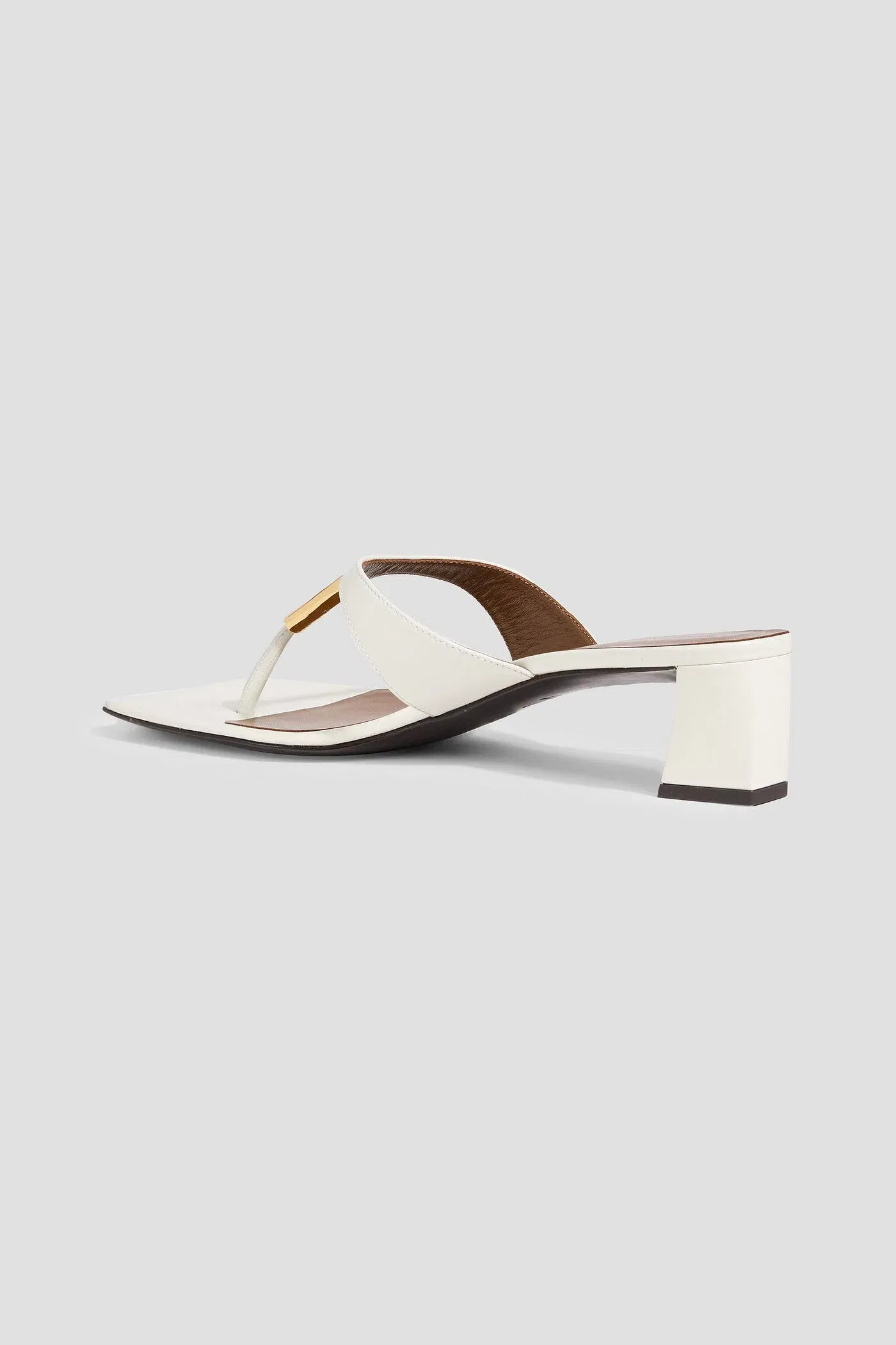 Giuseppe Zanotti Pepita 45 Embellished Leather Mules White Women's