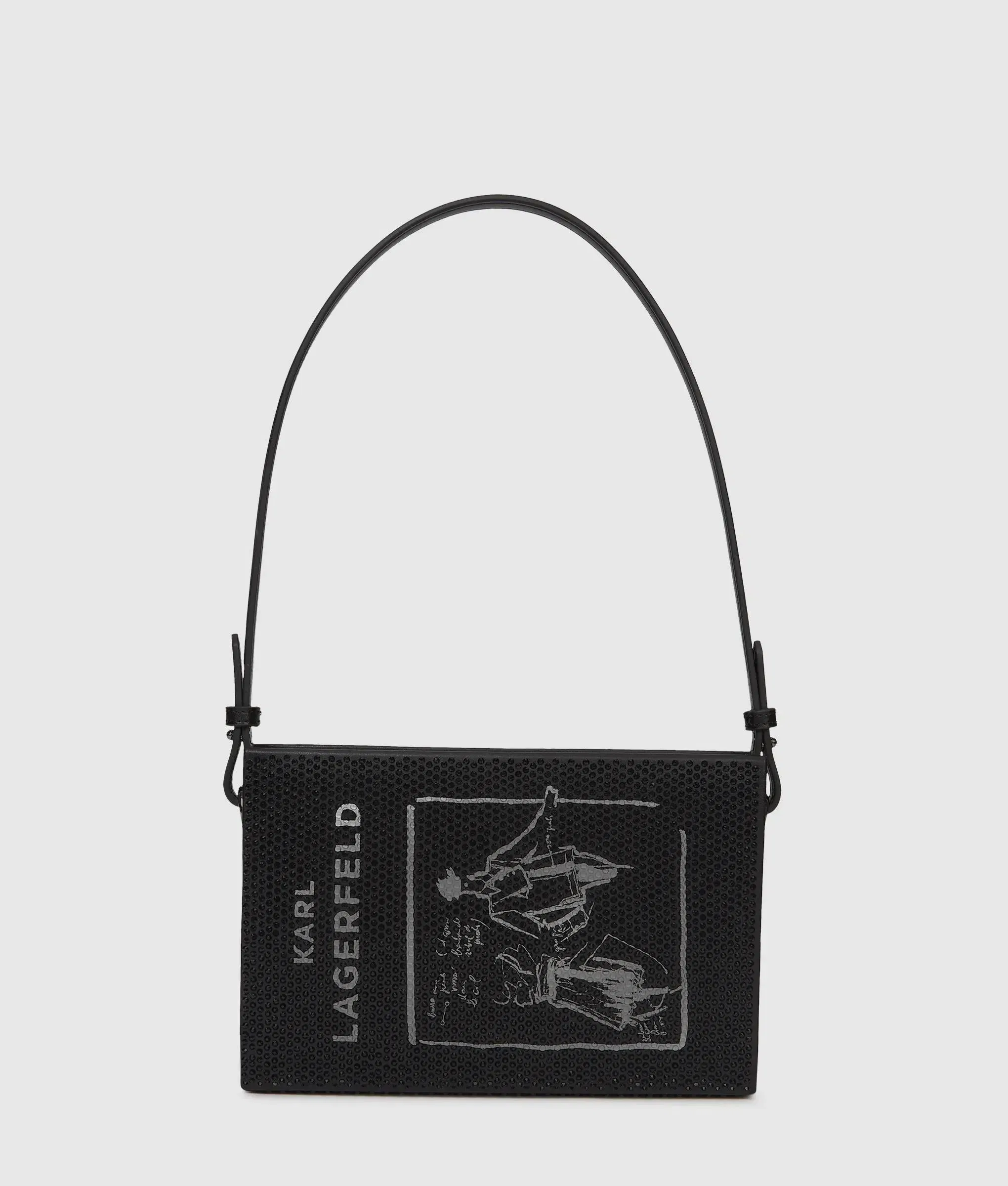 KarlLagerfeld Ksoiree Book Minaudière Bag Black Embellishment