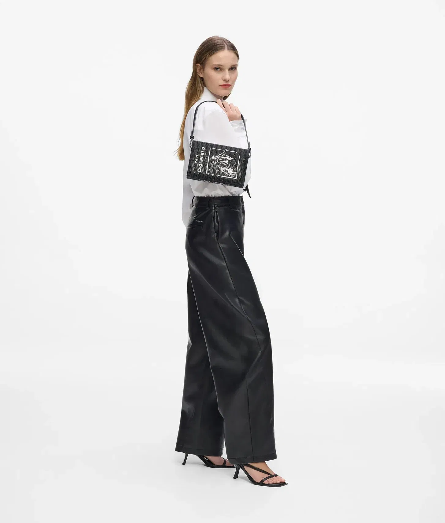 KarlLagerfeld Ksoiree Book Minaudière Bag Black Embellishment