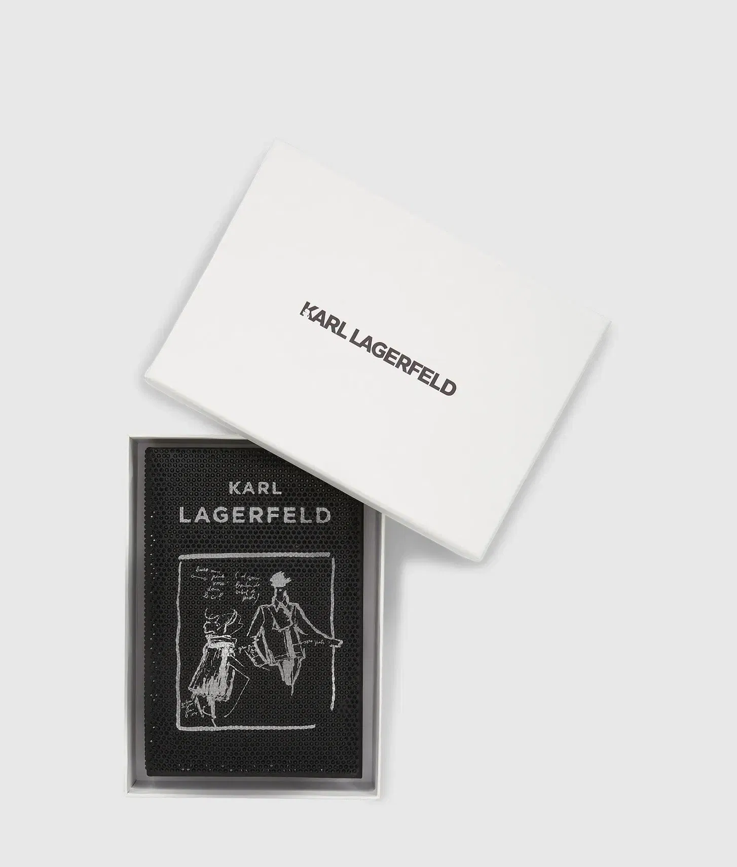 KarlLagerfeld Ksoiree Book Minaudière Bag Black Embellishment