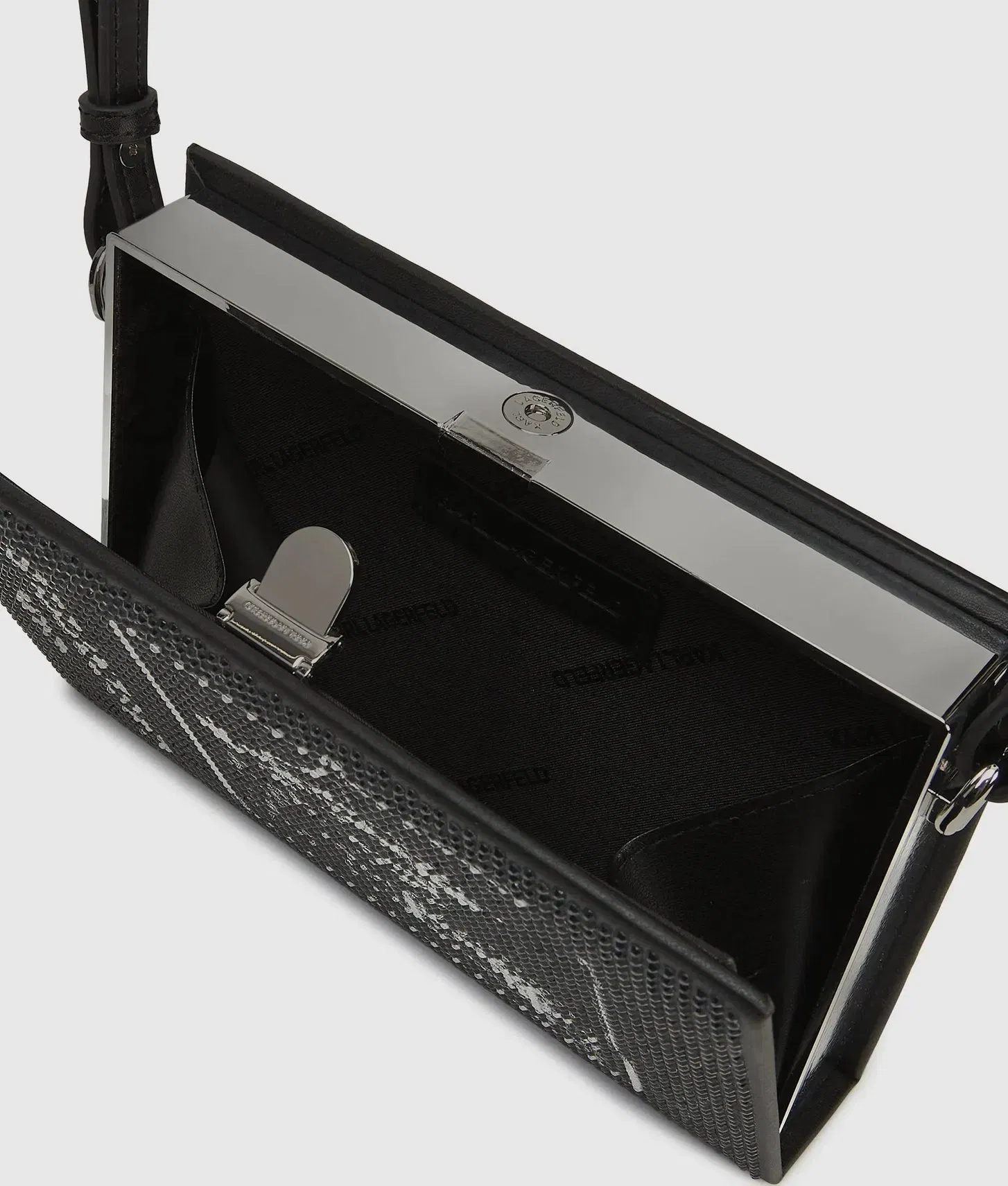 KarlLagerfeld Ksoiree Book Minaudière Bag Black Embellishment