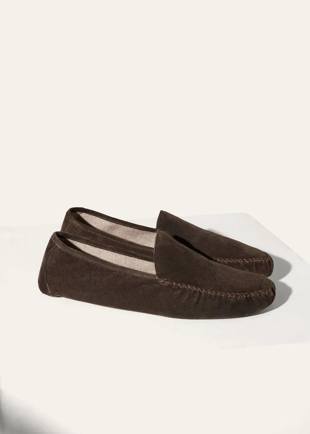 LoroPiana Maurice Slipper Chocolate/Walnut Melange
